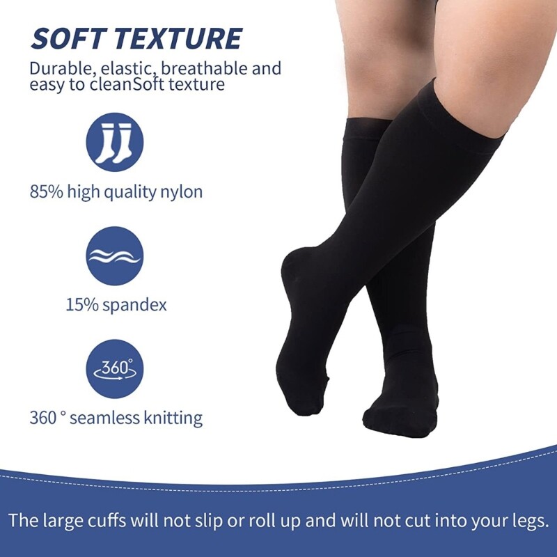 Large Size Compression Socks Stockings for Nurses Running Sports Pregnant Travel