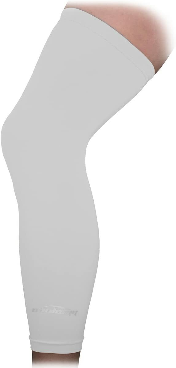 COOLOMG 1PC Compression Leg Sleeve Strech Medium White A9