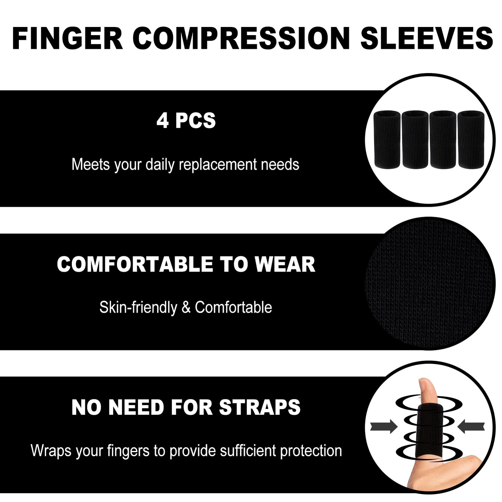 10Pcs Oval Finger Splints & Sleeves Kit, 6 Graduated Size 4,5,6,7,8,9, Nude