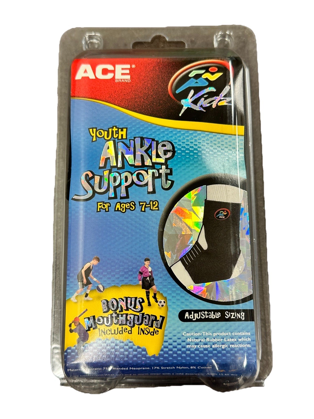 Ace Youth Ankle Support Black Kids Youth 7-12 Small/Medium
