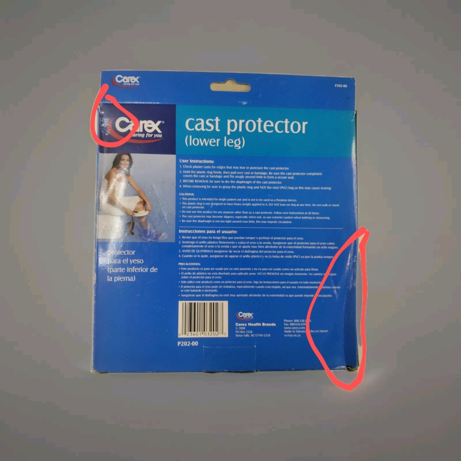 Carex Leg Cast Protector- Lower Leg Free Shipping P202 Open Box