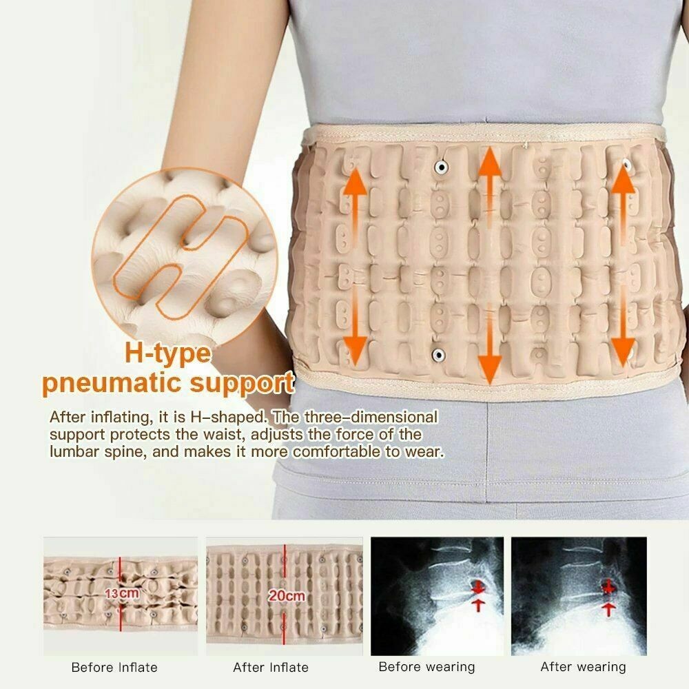 Decompression Back Belt Lumbar Support Belt Inflatable Traction Women & Men Use