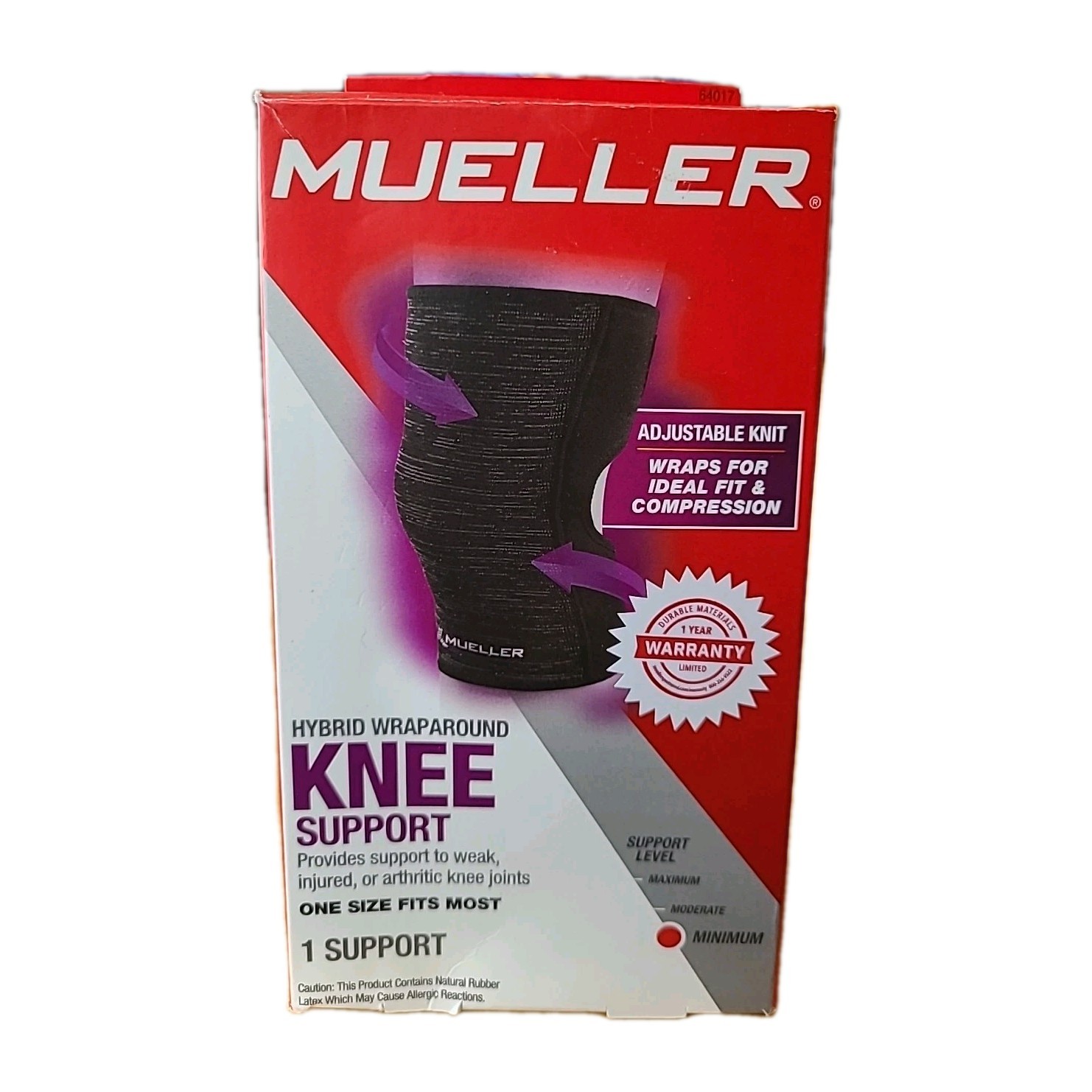 MUELLER Hybrid Wraparound Knee Support One Size Fits Most – Minimum Support