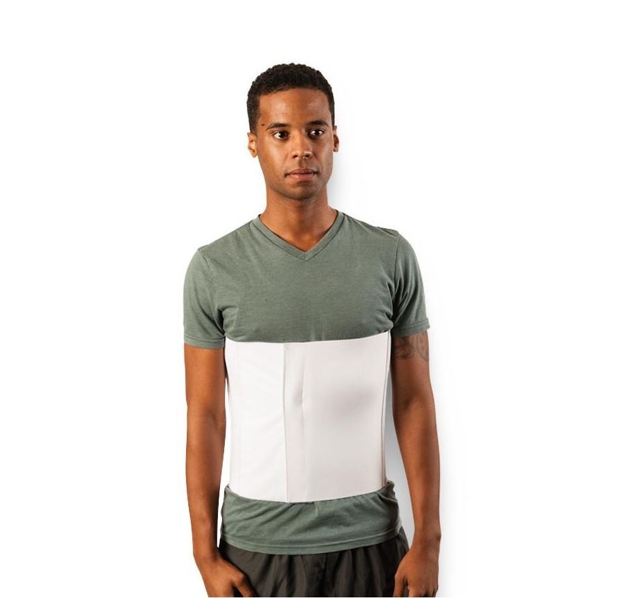 BREG Abdominal Surgery Binder Ribs Belt 12″ SIZE Med/Large Hernia Support White
