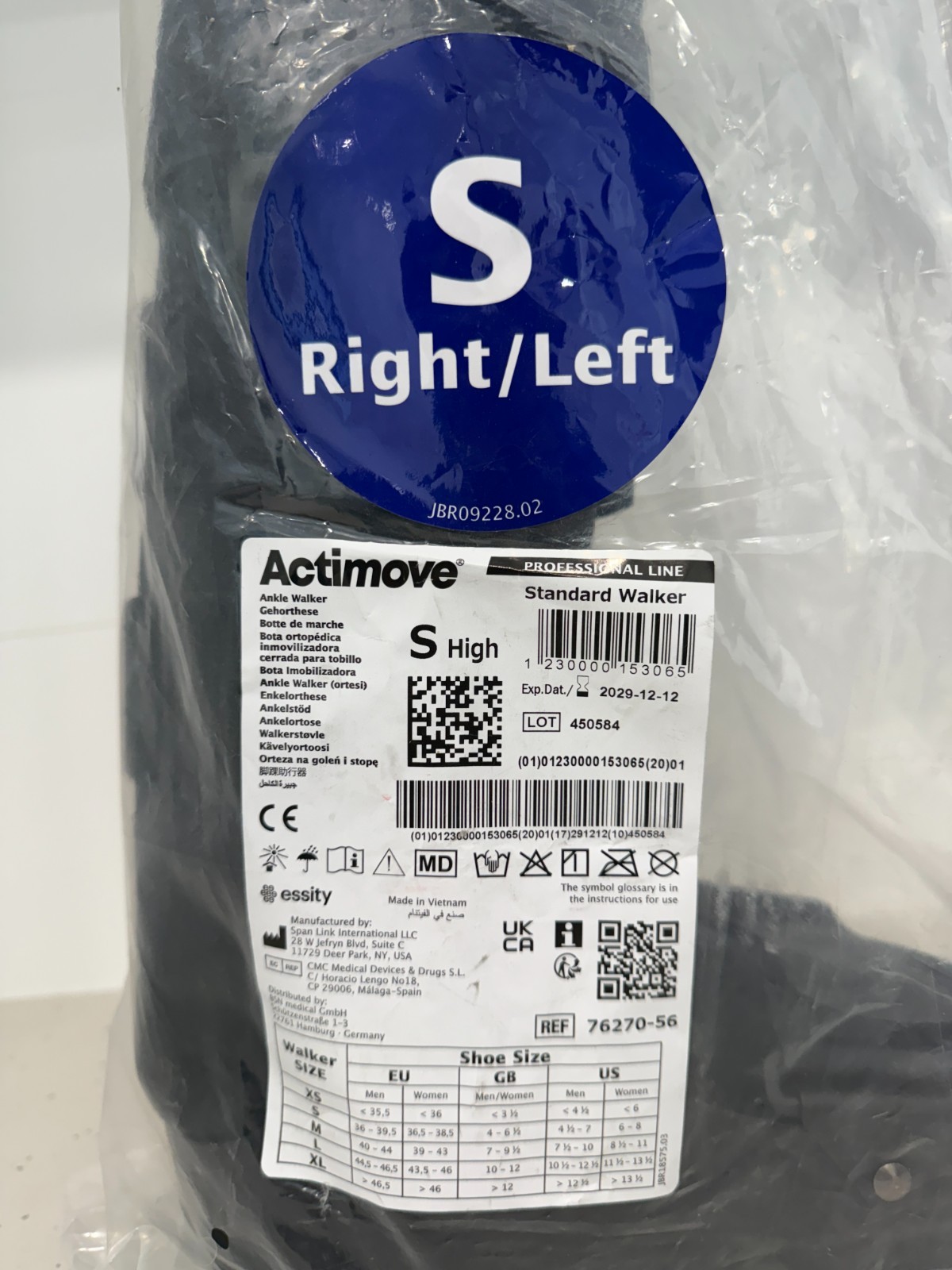 Actimove Pro Line Standard Walker Boot High Left or Right Leg Small / Large BNIB