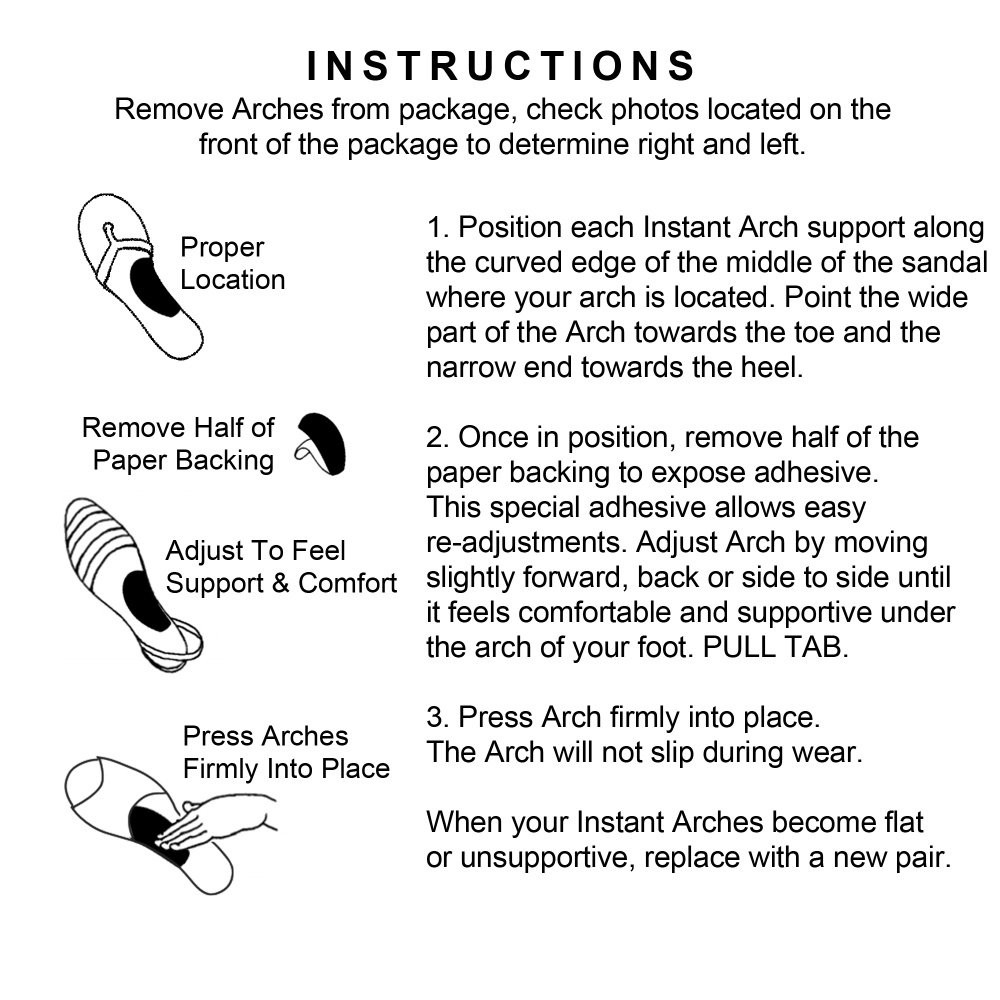 Dr. Rosenberg’s Instant Arches Sandal Arch Supports, BLACK