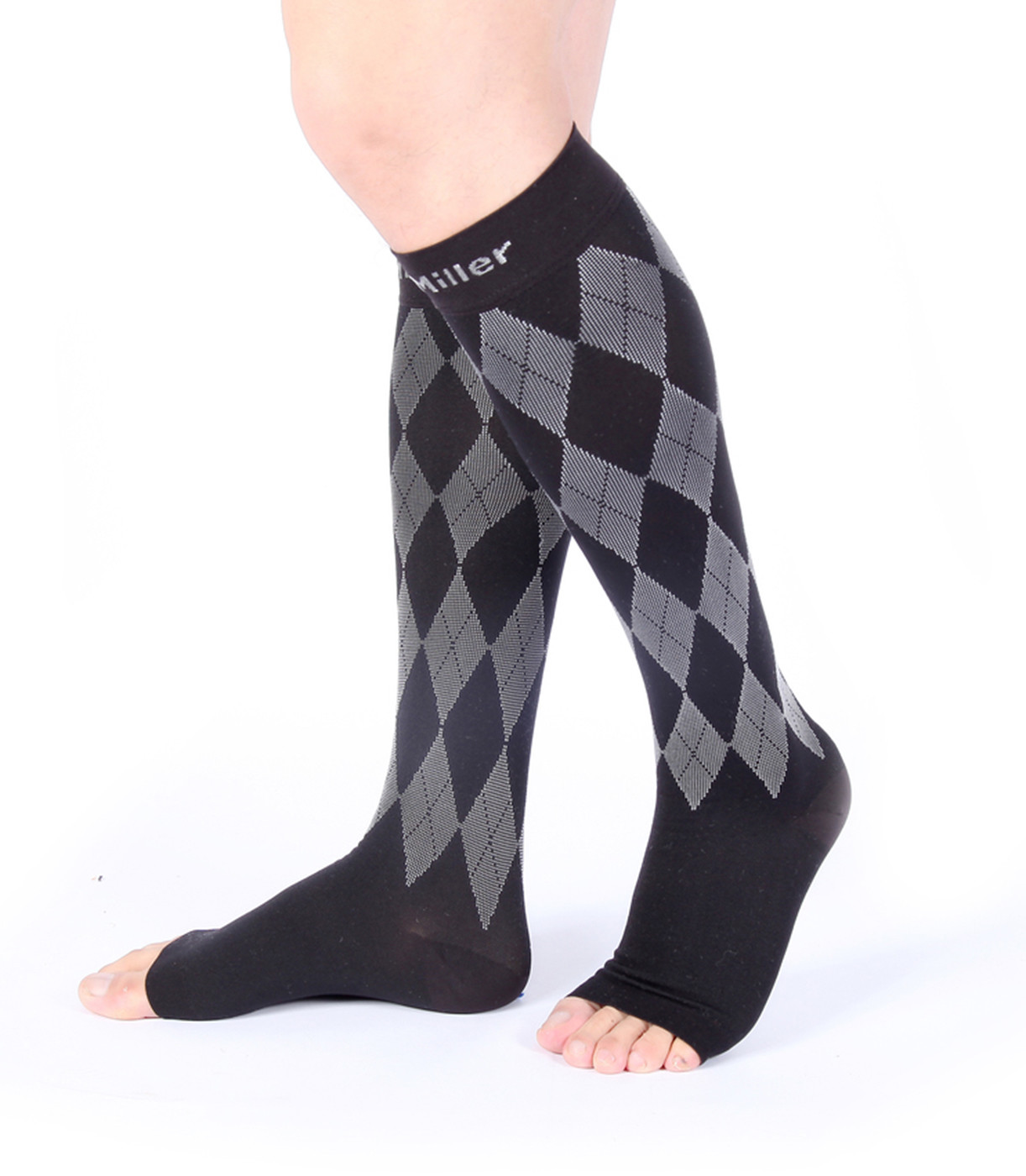 DOC MILLER OPEN TOE COMPRESSION STOCKINGS 20-30MMHG RELIEVE VARICOSE PAIN Socks