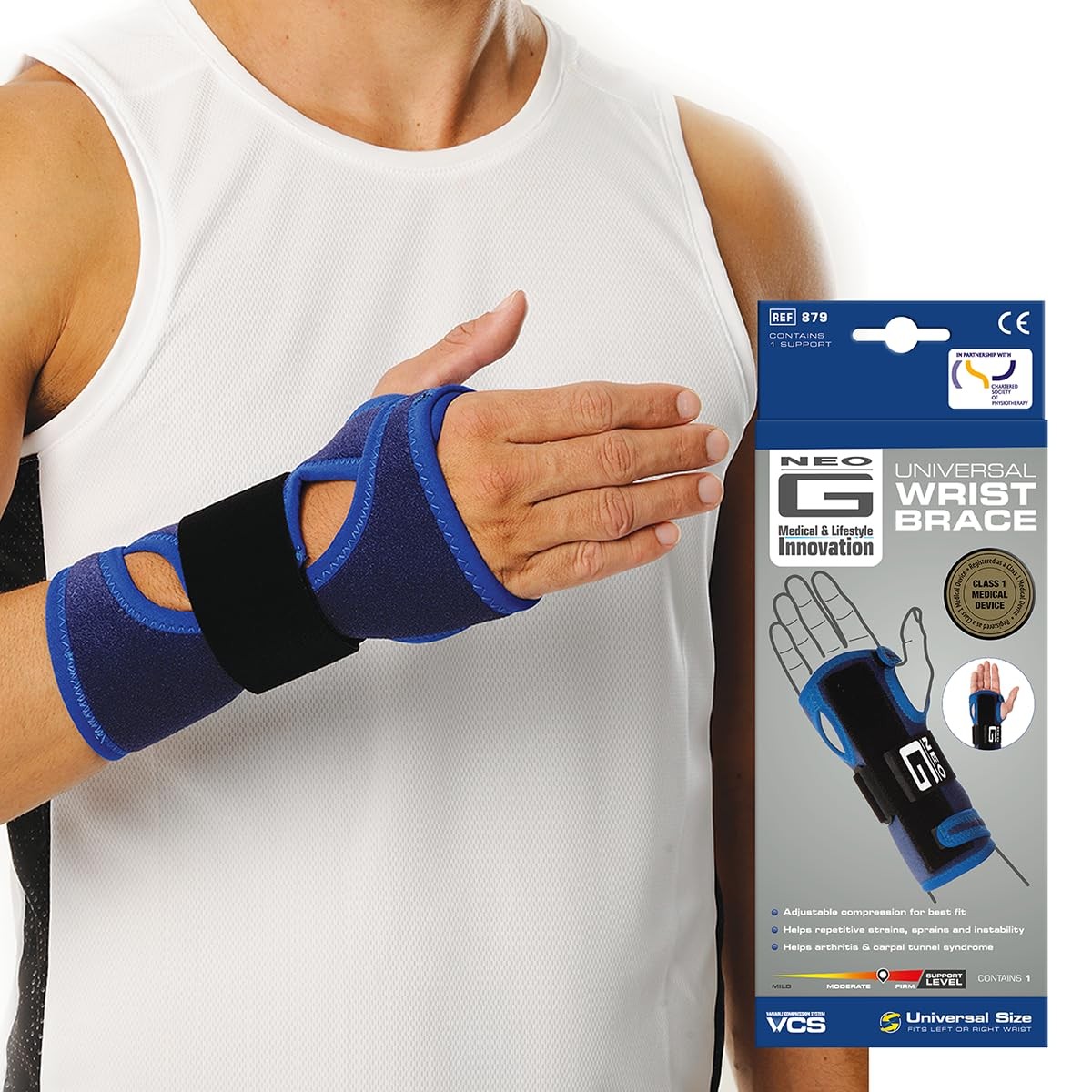 Neo-G Universal Fit Wrist Brace – Wrist Support Brace for Carpal Tunnel