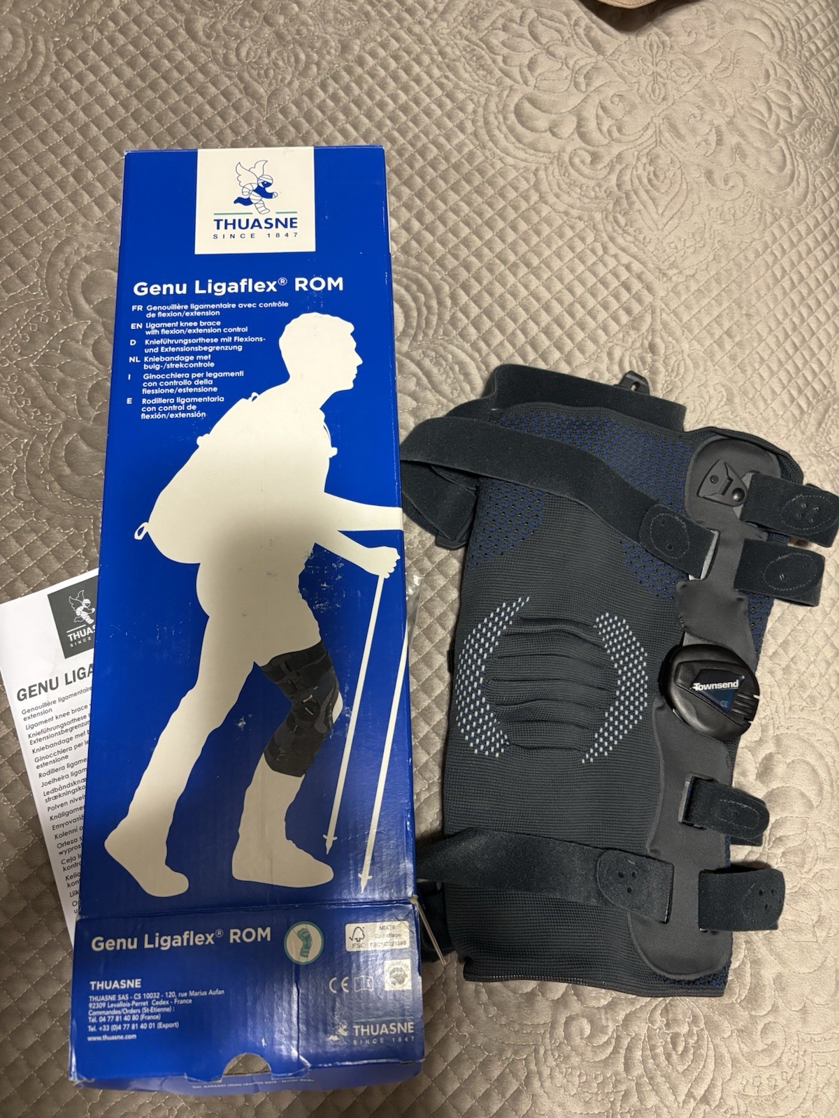 NEW In Box – Thuasne Orthopedic Genu Ligaflex ROM Knee Brace Size 5C Grey