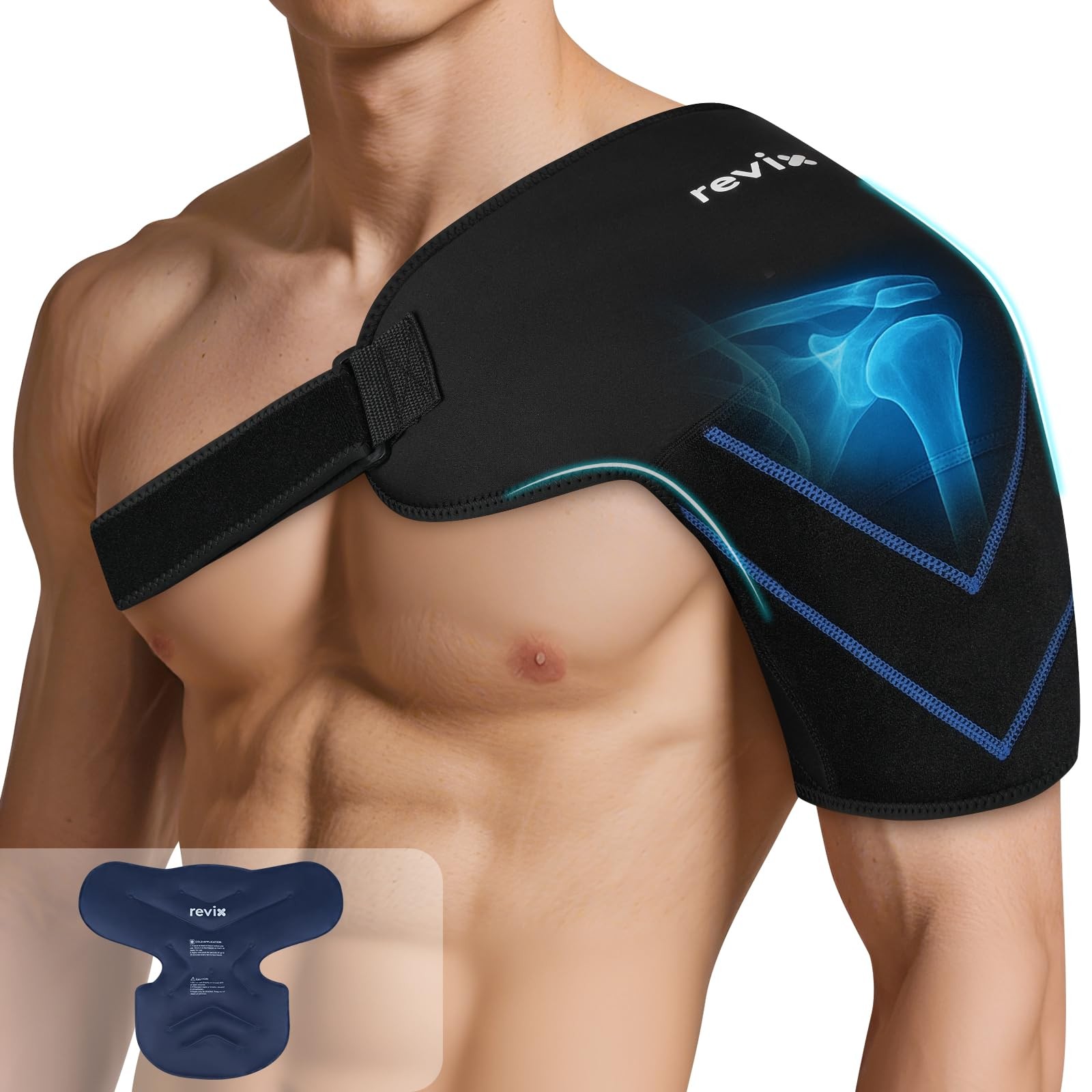 Large Shoulder Ice Pack Wrap & Brace for Rotator Cuff & Arm