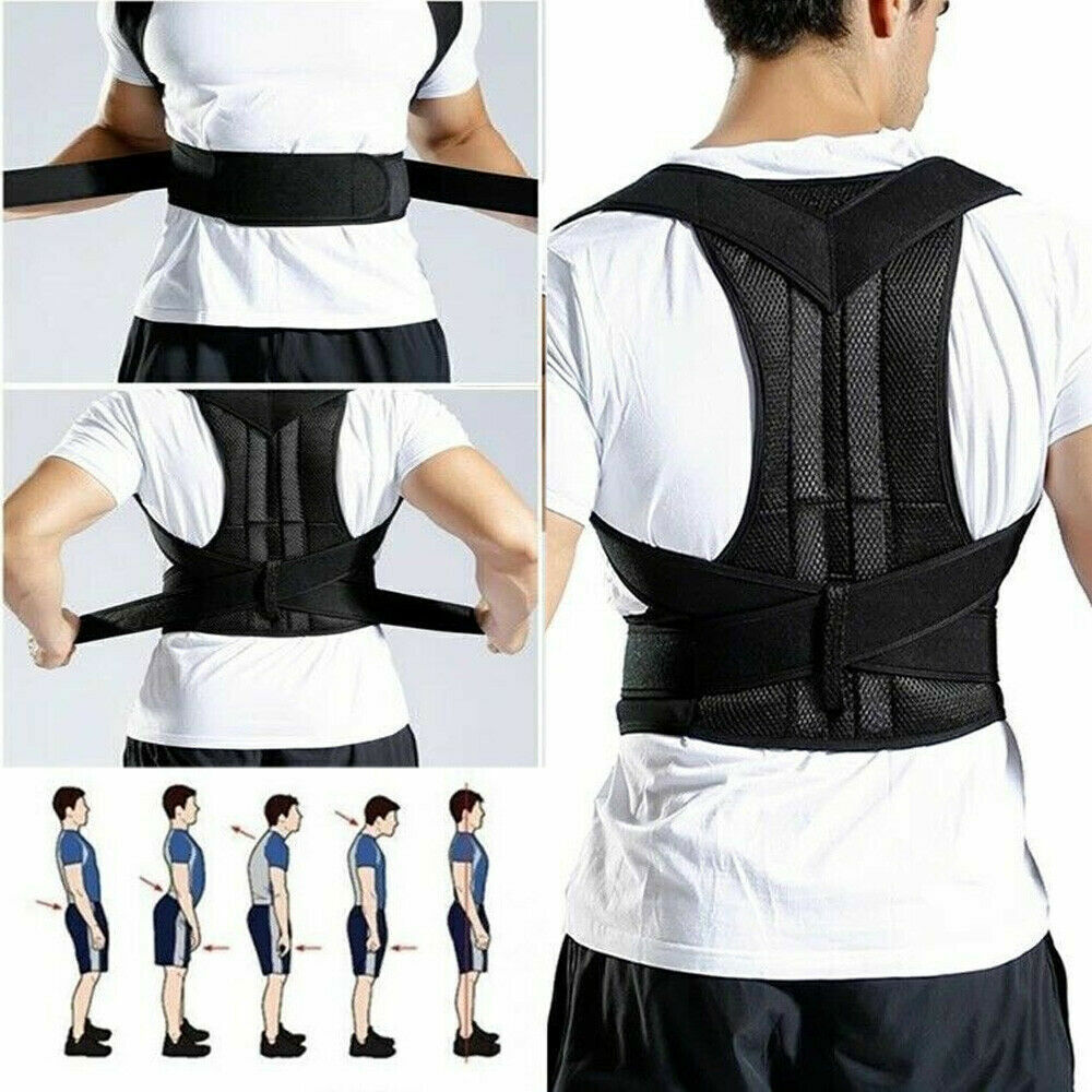 Men Women Adjustable Posture Corrector Back Support Shoulder Brace Belt S-3XL