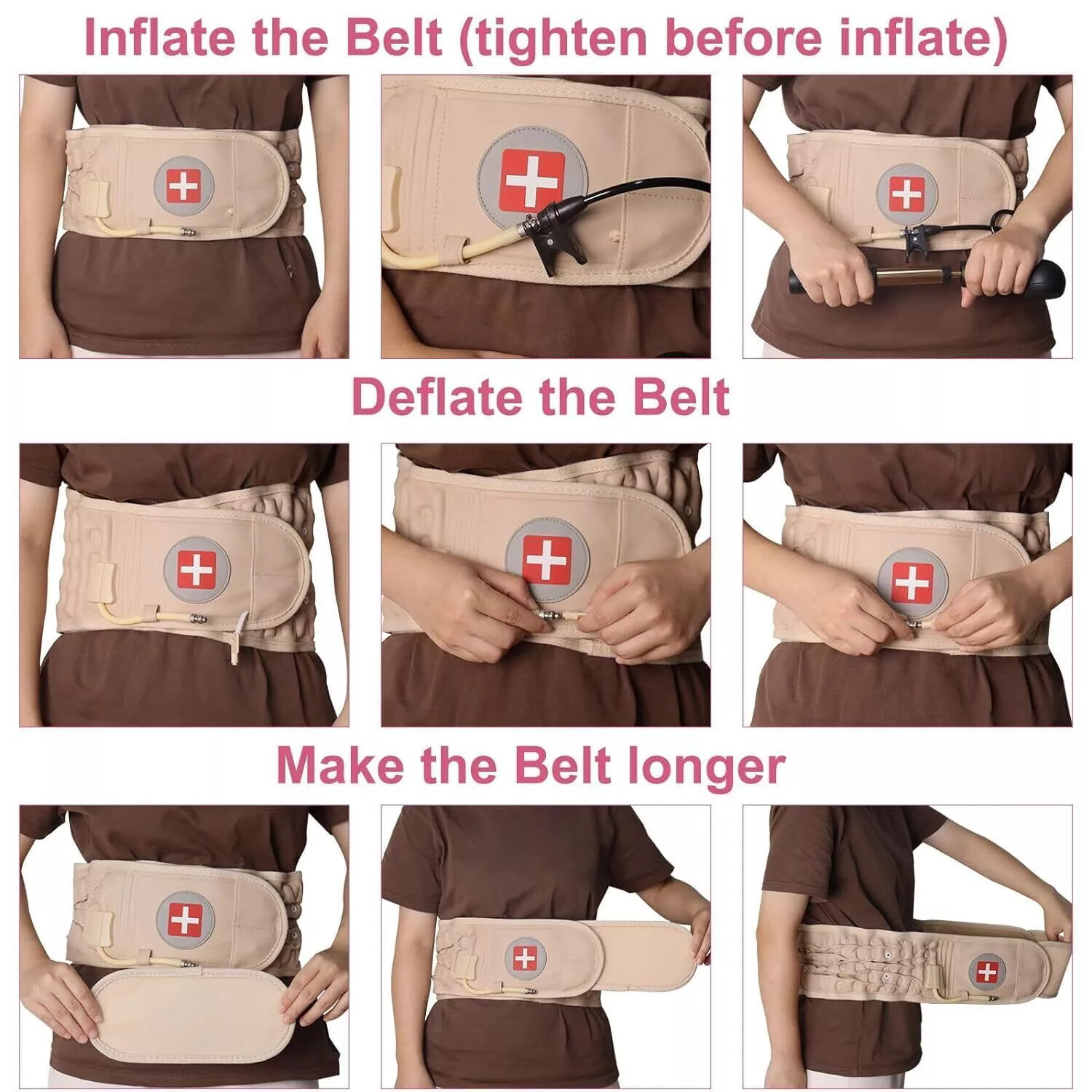 1pcs Durable Decompression Back Belt Lumbar Spinal Support Tool Health Care