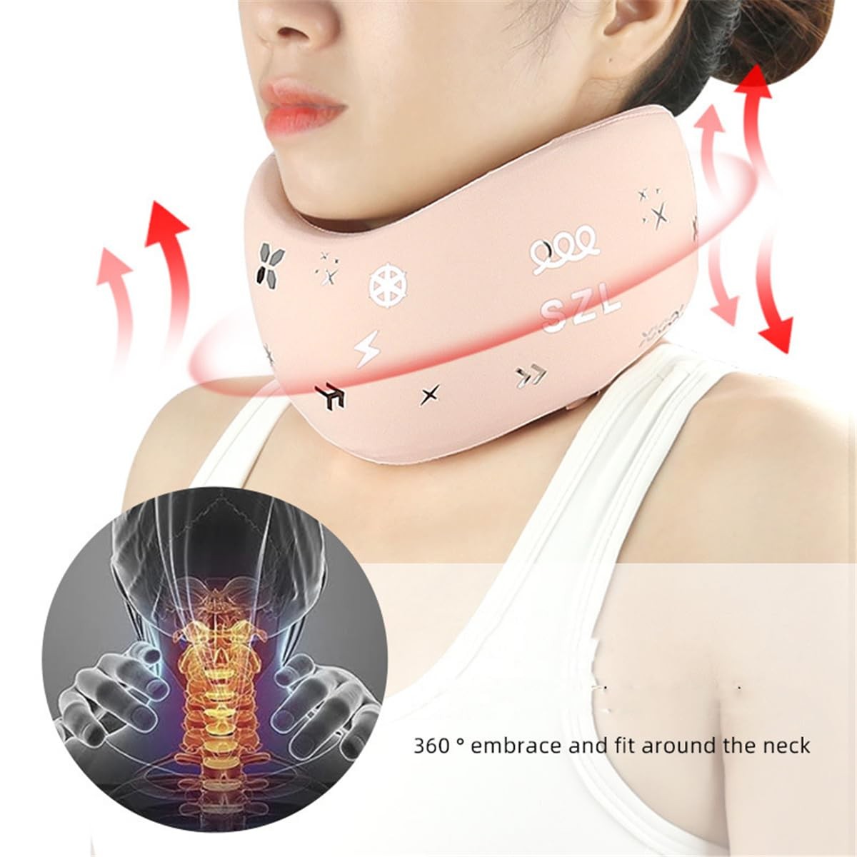 Neck Brace, Soft Memory Foam Cervical Collar Universal Support Gray