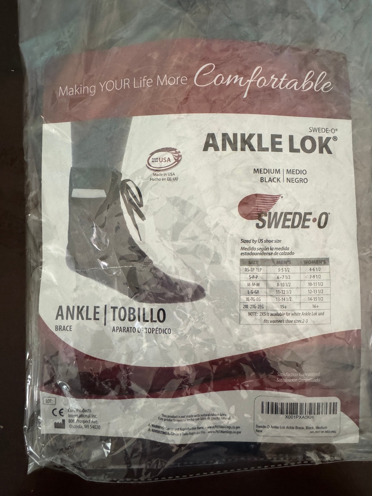 Swede-O Ankle Lok Ankle Brace NEW