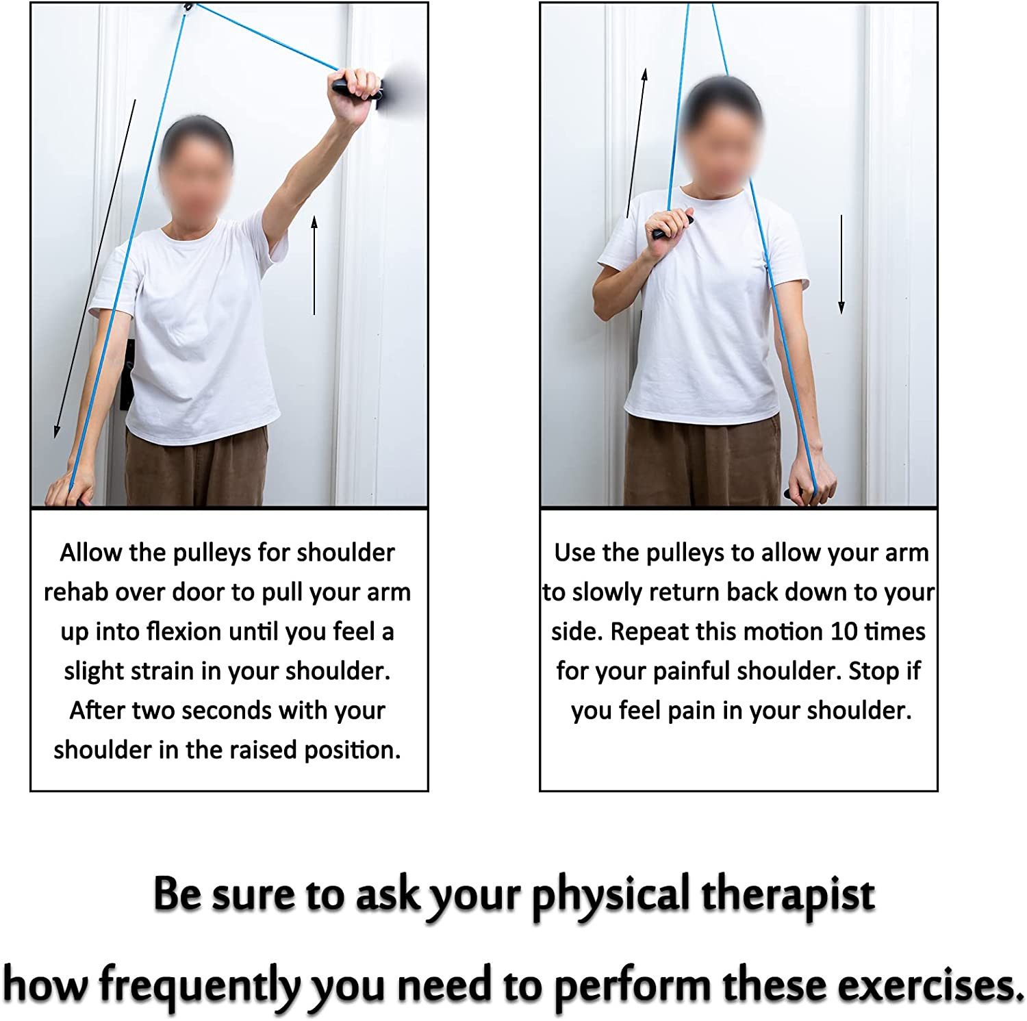 Shoulder Pulley over the Door Physical Therapy System, Exercise Pulley, Allev…