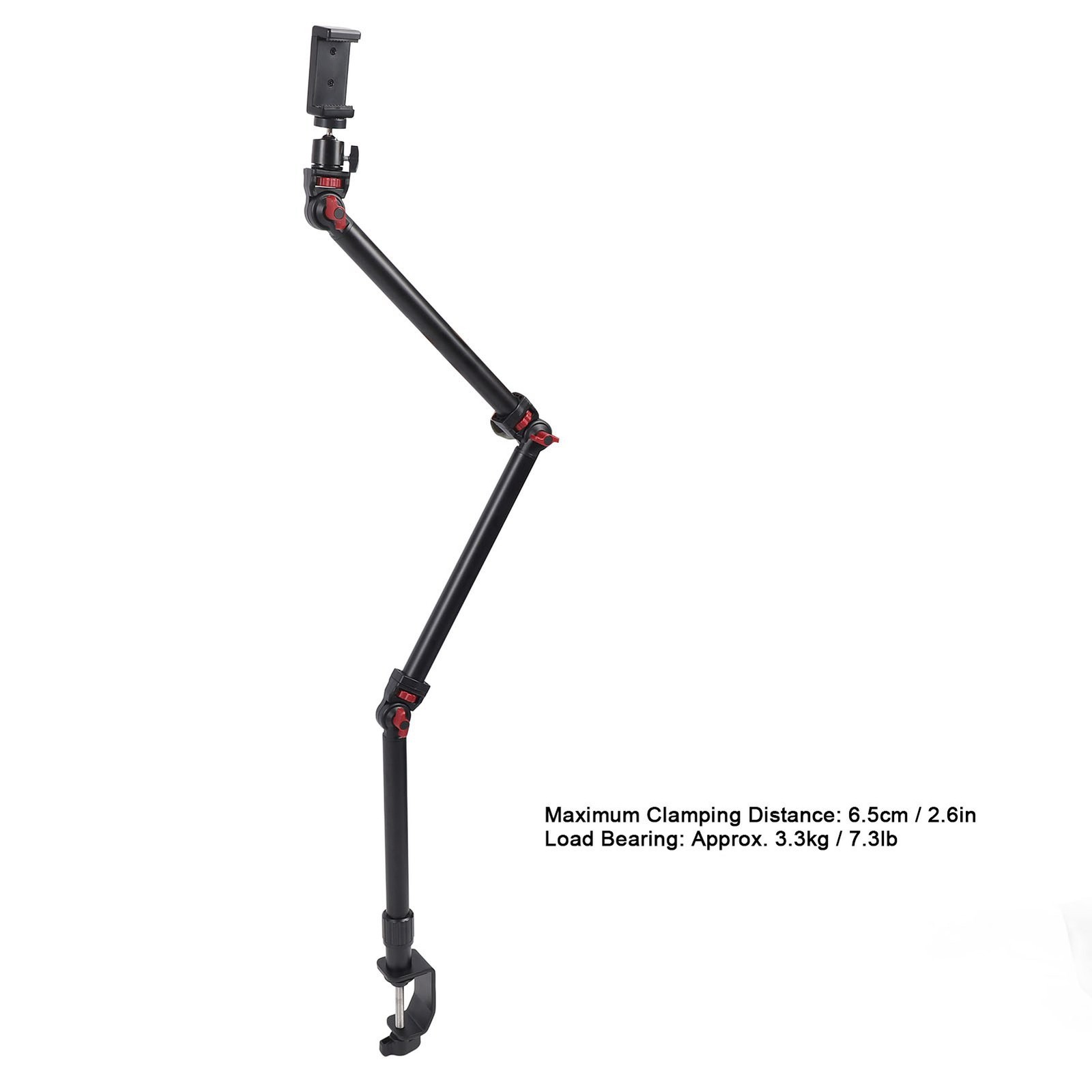 Articulating Arm 3 Section Adjustable Detachable 1/4inch 3/8inch 5/8inch Screw