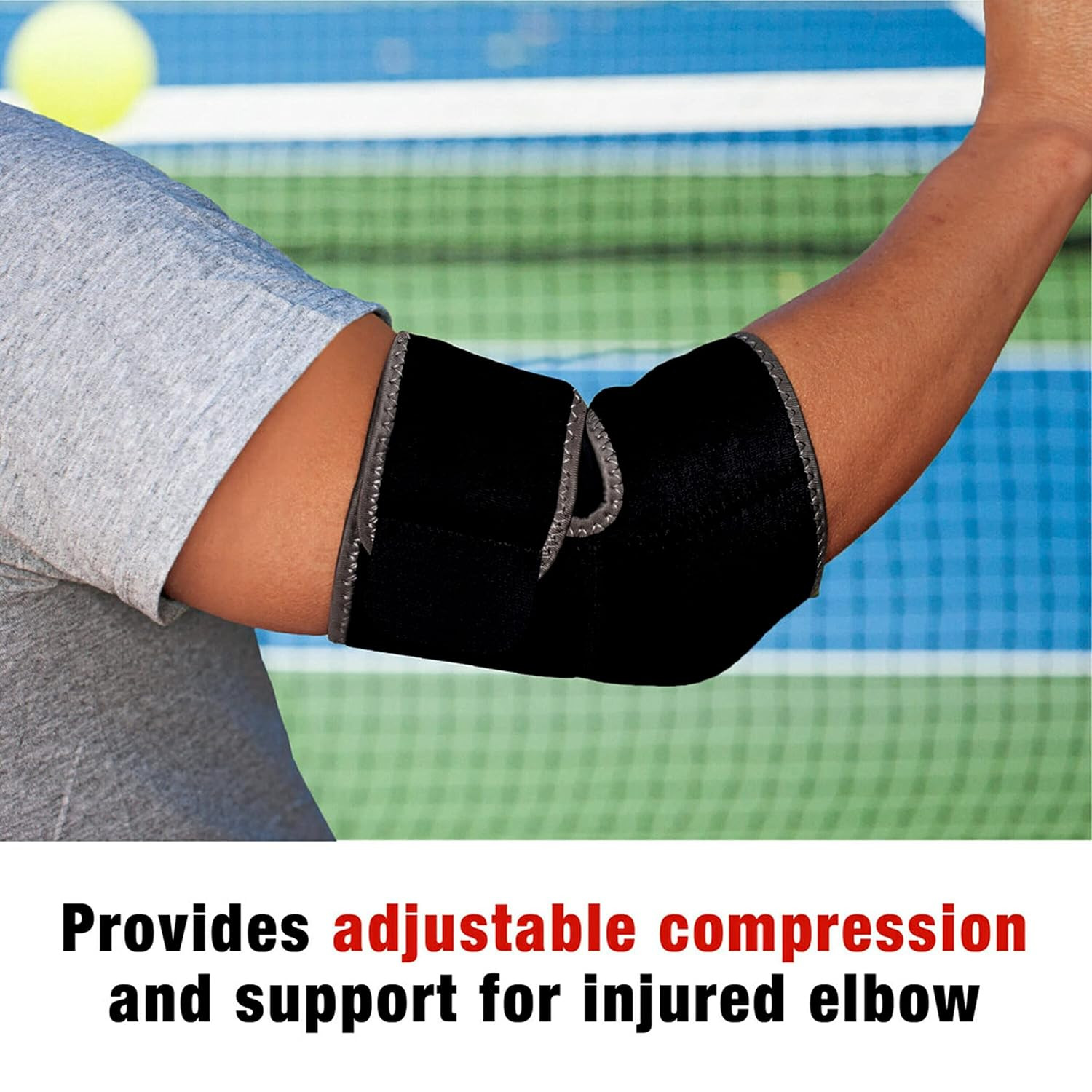 ACE Brand Adjustable Compression Elbow Support, Moderate Support for Weak, Sore