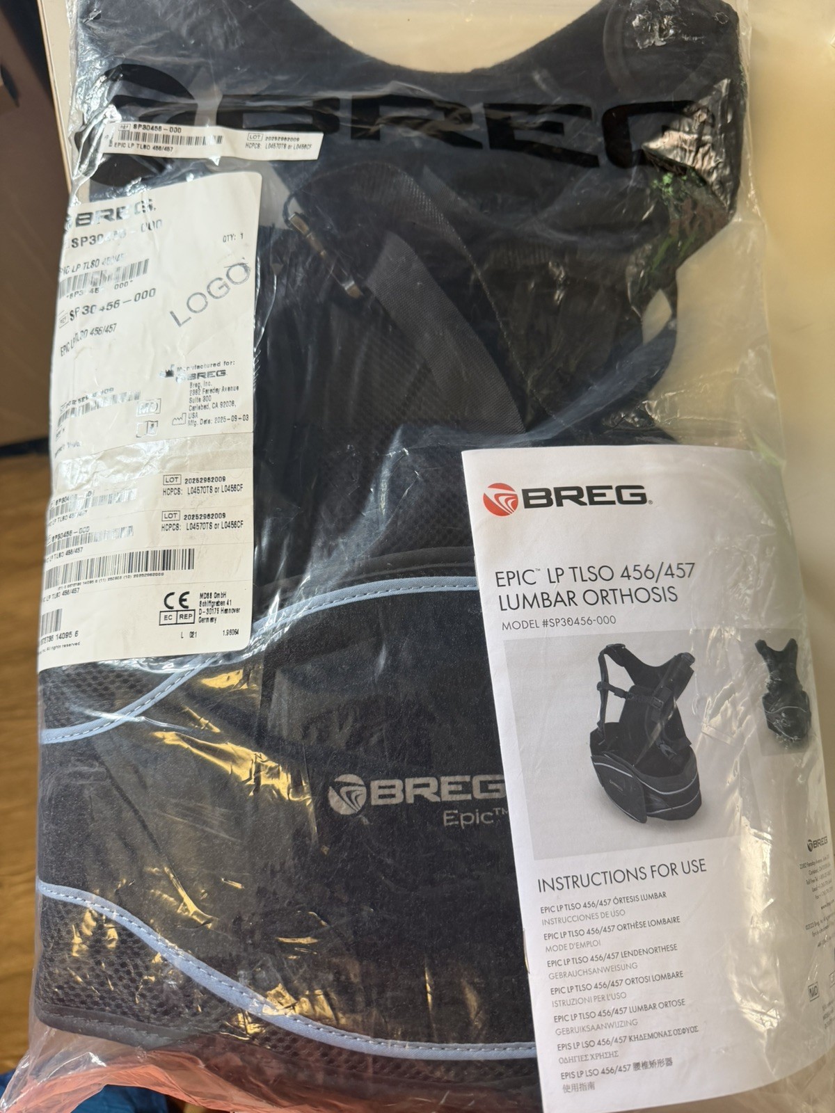 Breg Epic LP TLSO 456/457 Back Brace