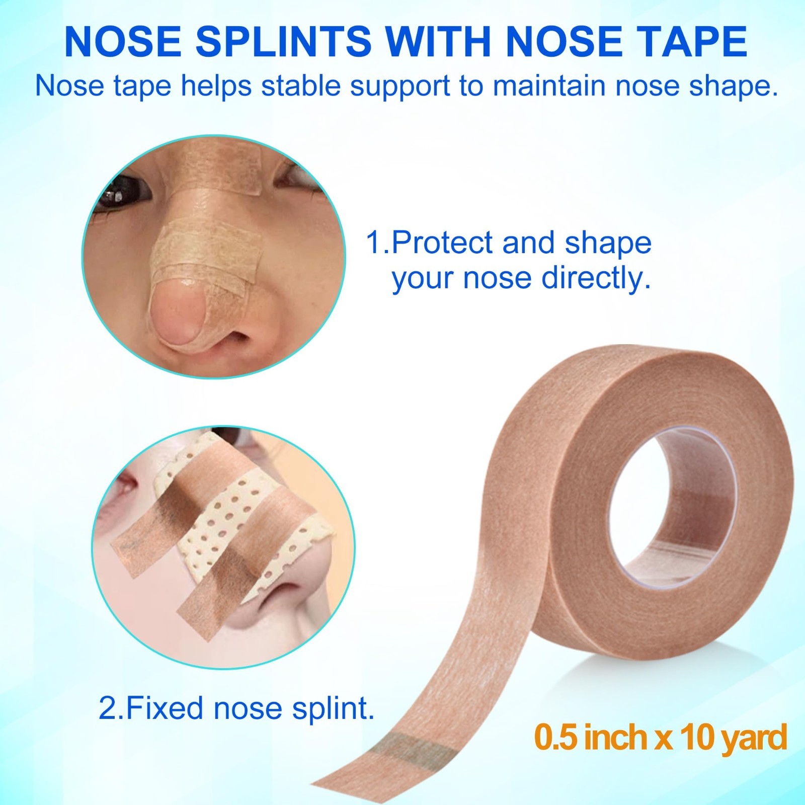 7-Piece Thermoplastic Nose Splint Set – Trapezoid Nasal Support Brace for Rhinop