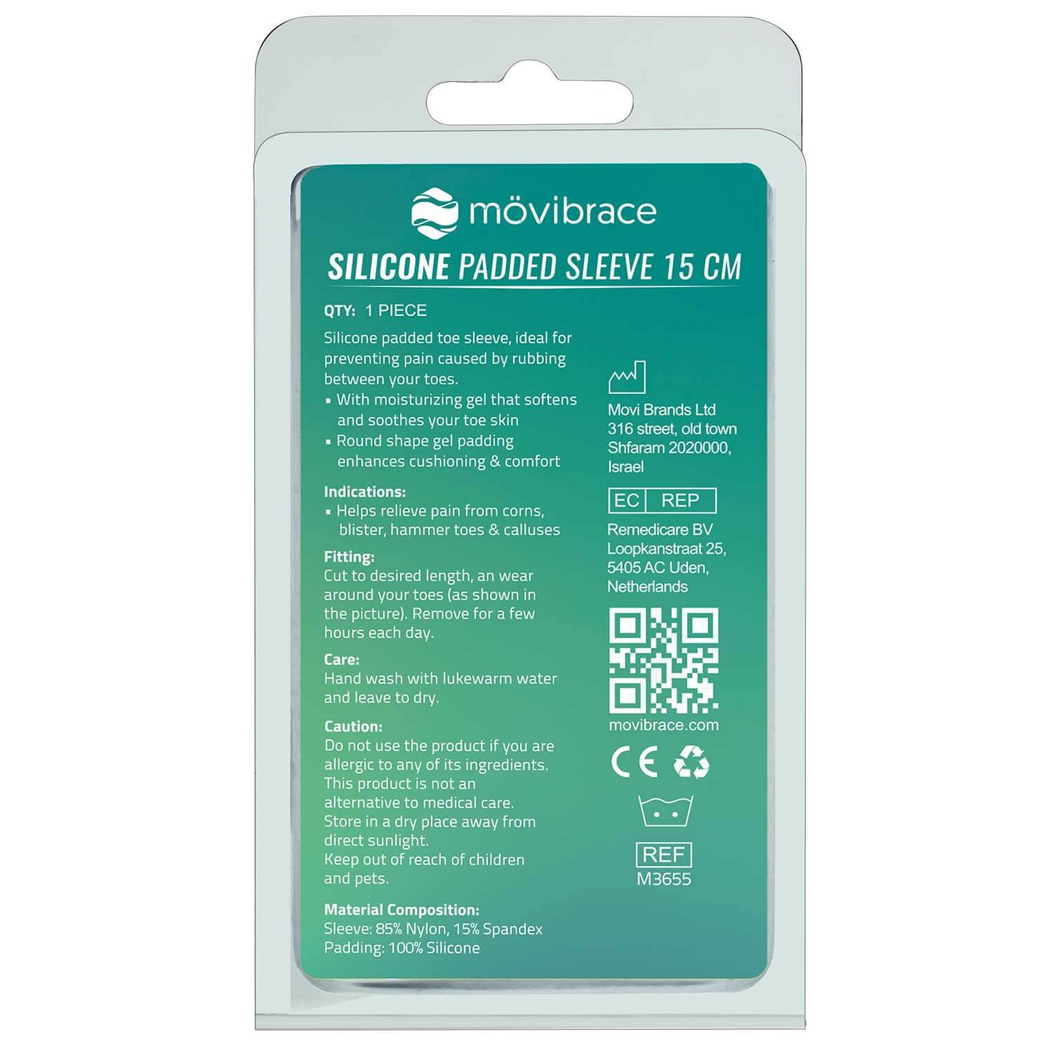 Mövibrace Silicone padded sleeve | Trim to fit, 5.9 inches