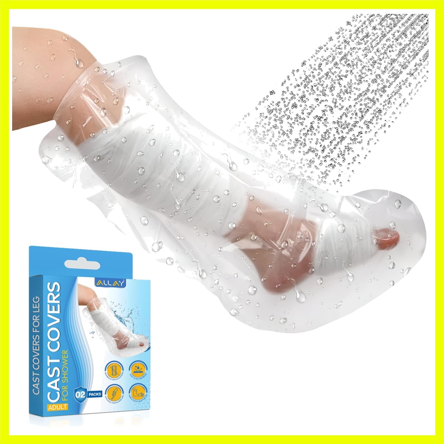 Cast Covers for Shower Leg – 2Pcs Leg Cast Cover for Showering – Watertight S…