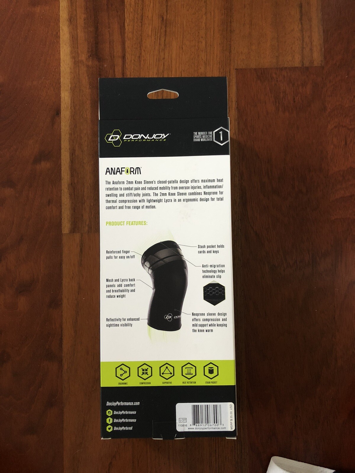 Donjoy Anaform 2mm Knee Sleeve – Medium