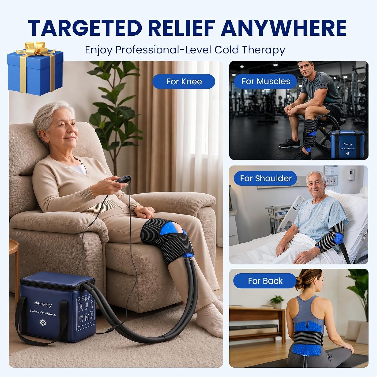 Ice Machine for Knee After Surgery w/Compression, Hip Replacement Cold Therap…