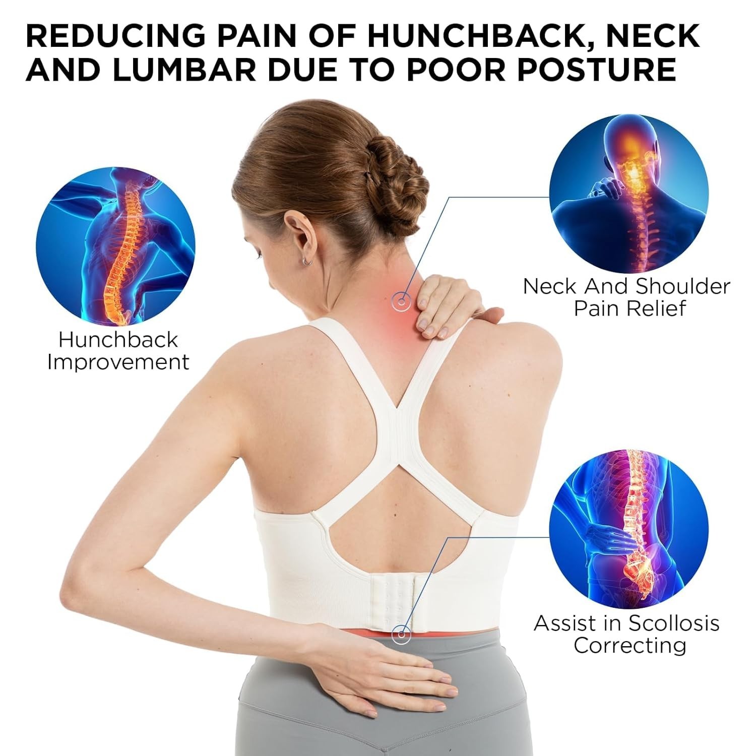Vicorrect Posture Corrector for Women – Upper Back Brace Adjustable & Breatha…