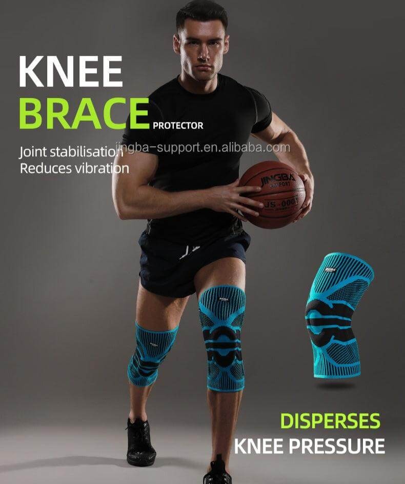 Pro Knee Compression Sleeve Braces with Side Stabilizers Patella Gel Pad for Gym