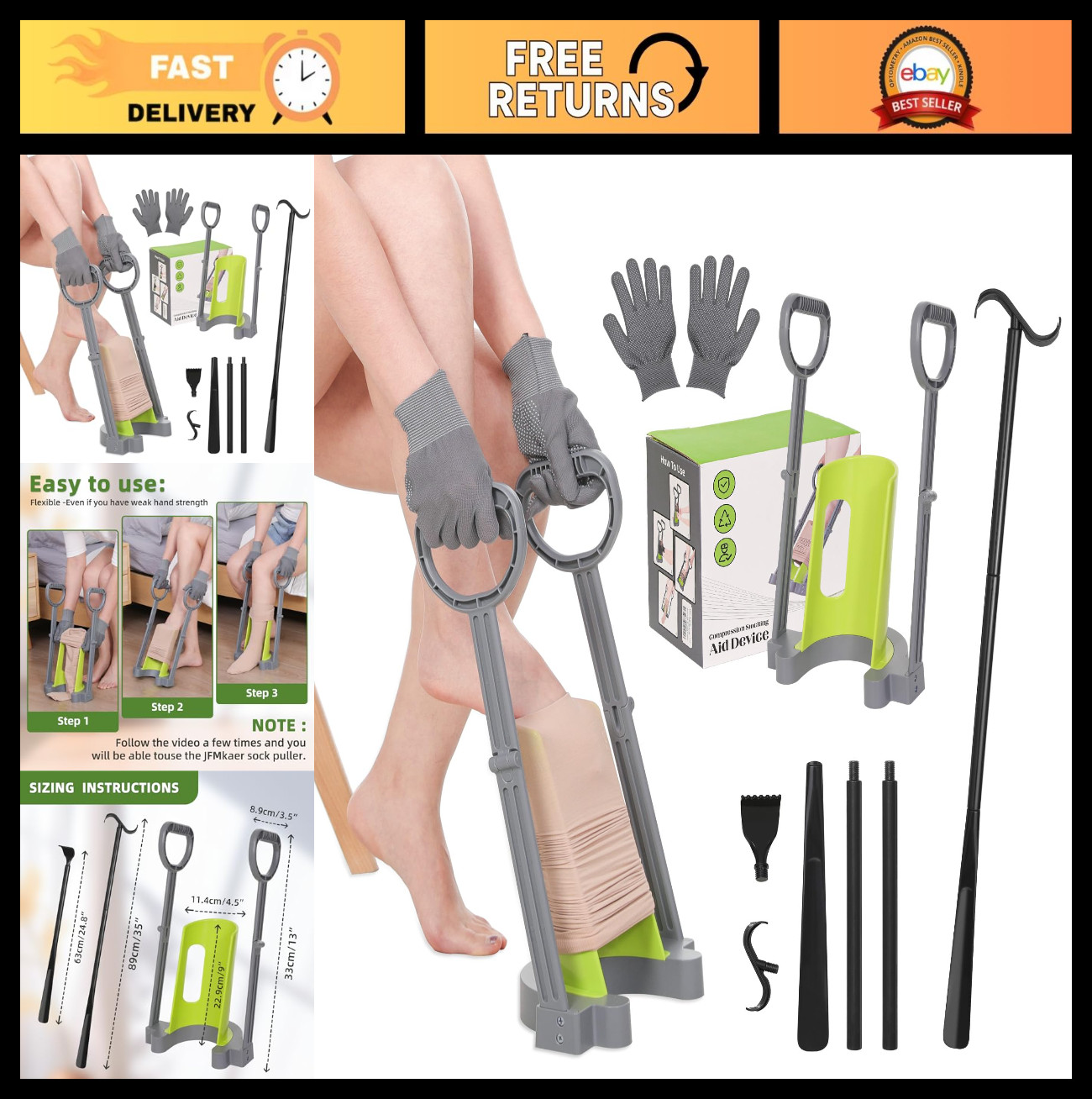 Compression Sock Aid Device – Sock Aids for Compression Stocking – Helper