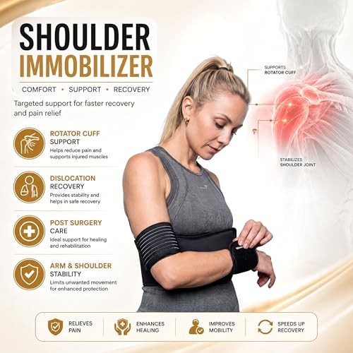 -Left Right Shoulder Immobilizer Arm Sling Elastic Brace for Size-2(31″-35″)