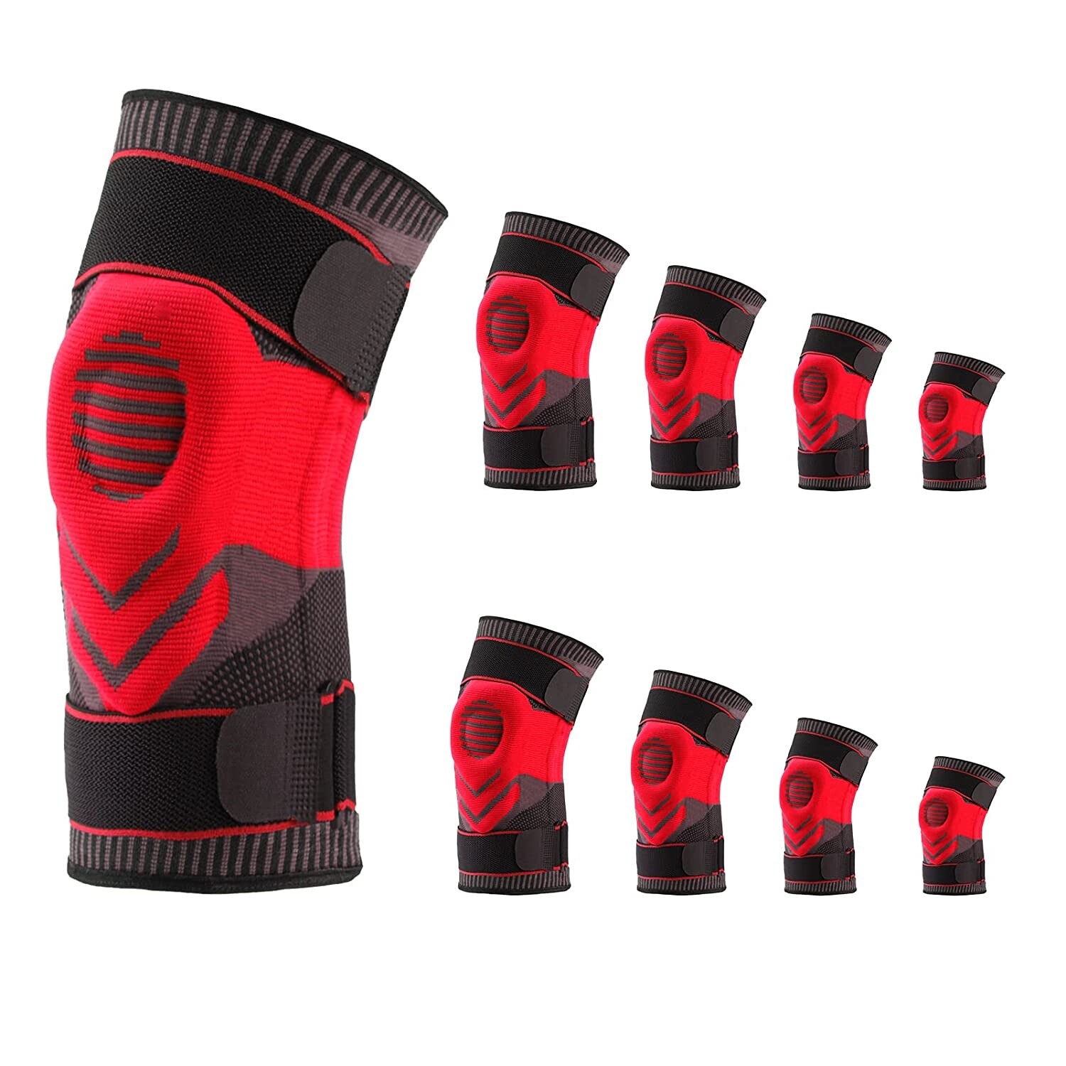 NEW ~ Diyukk Knee Brace Compression Sleeve Support Red/Black Sz XL
