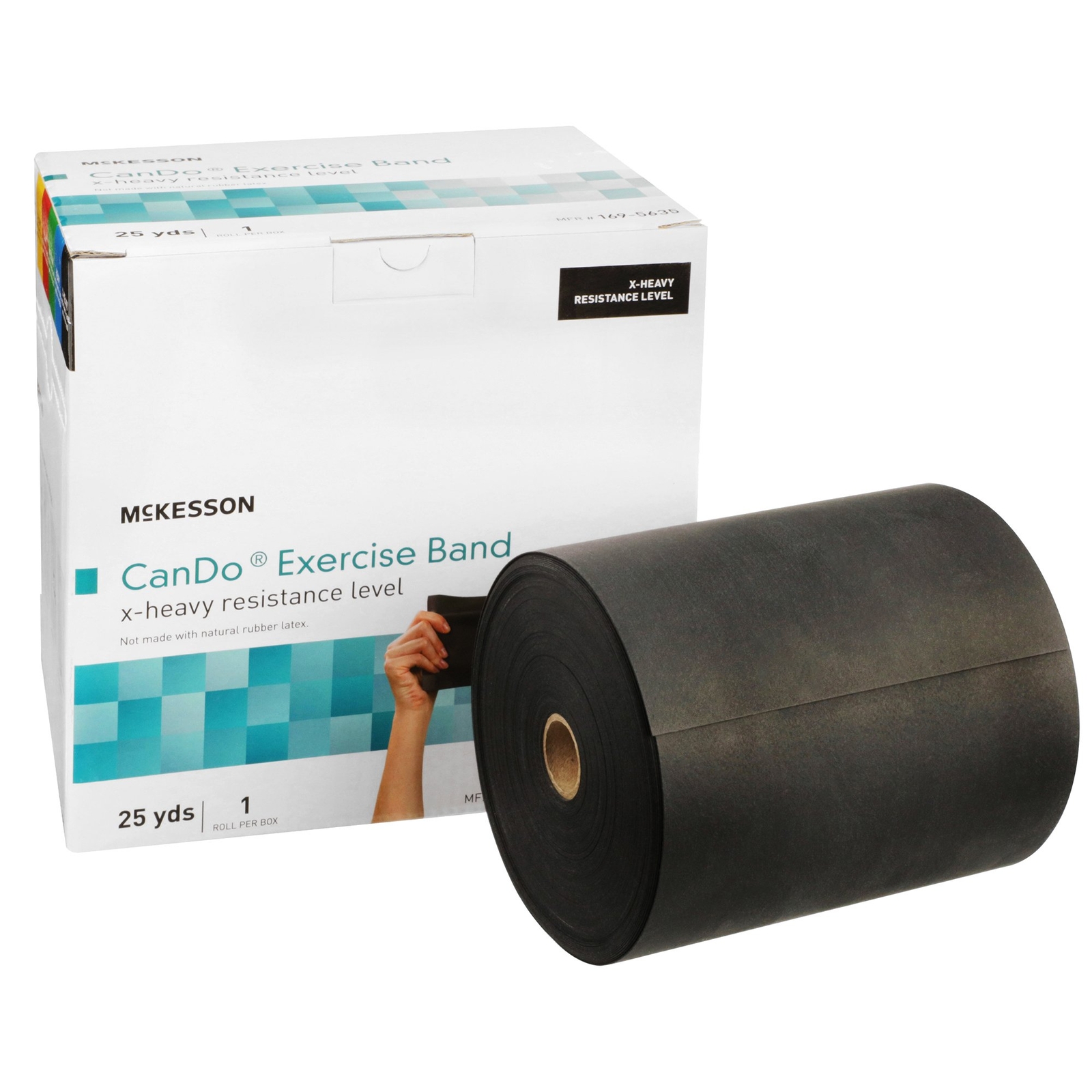 McKesson CanDo Exercise Resistance Band Black X-Heavy Resistance 5″ x 25 Yd 1