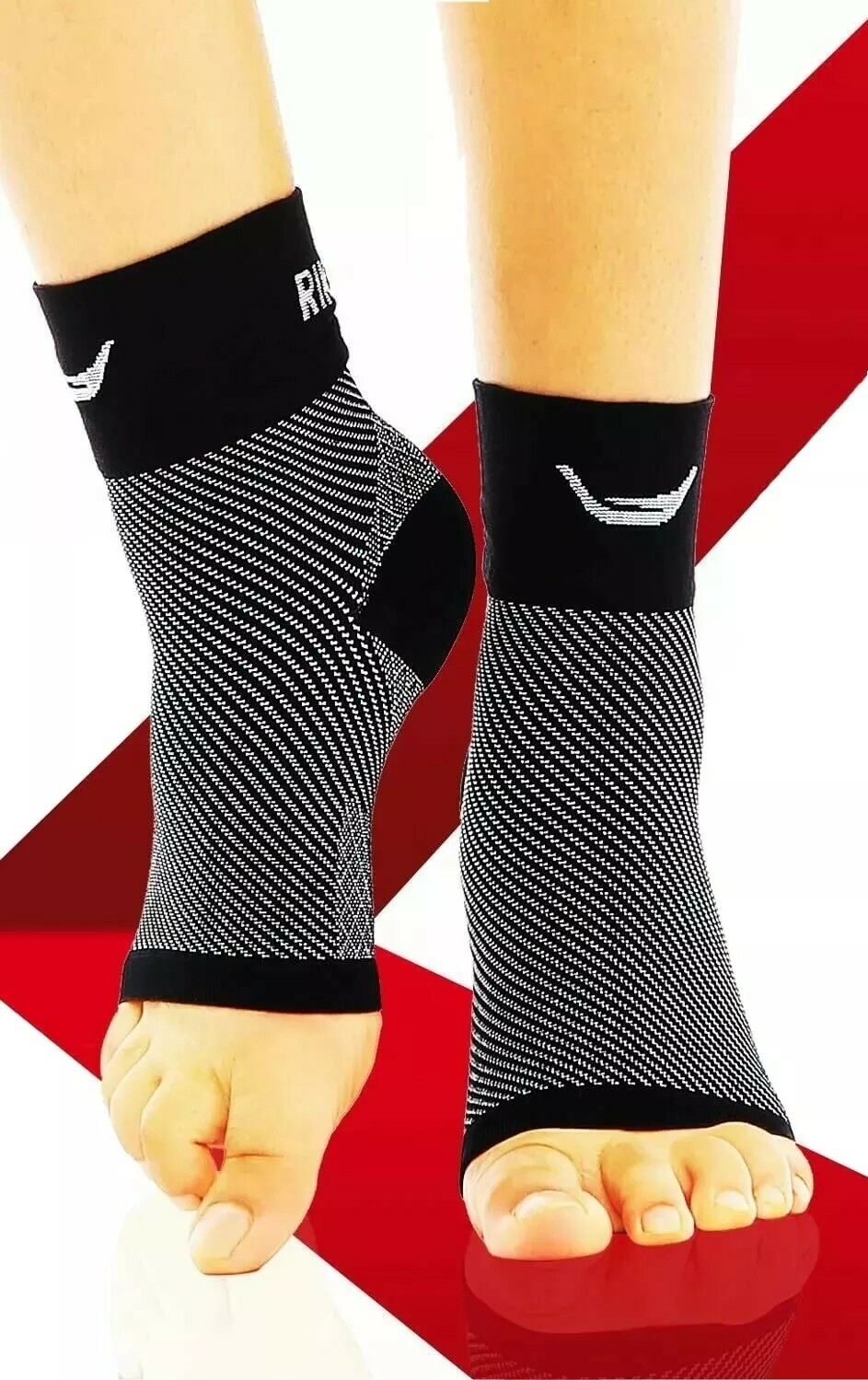 Compression Ankle Socks Foot Heel Sleeve Arthritis Pain Relief feet Support – L