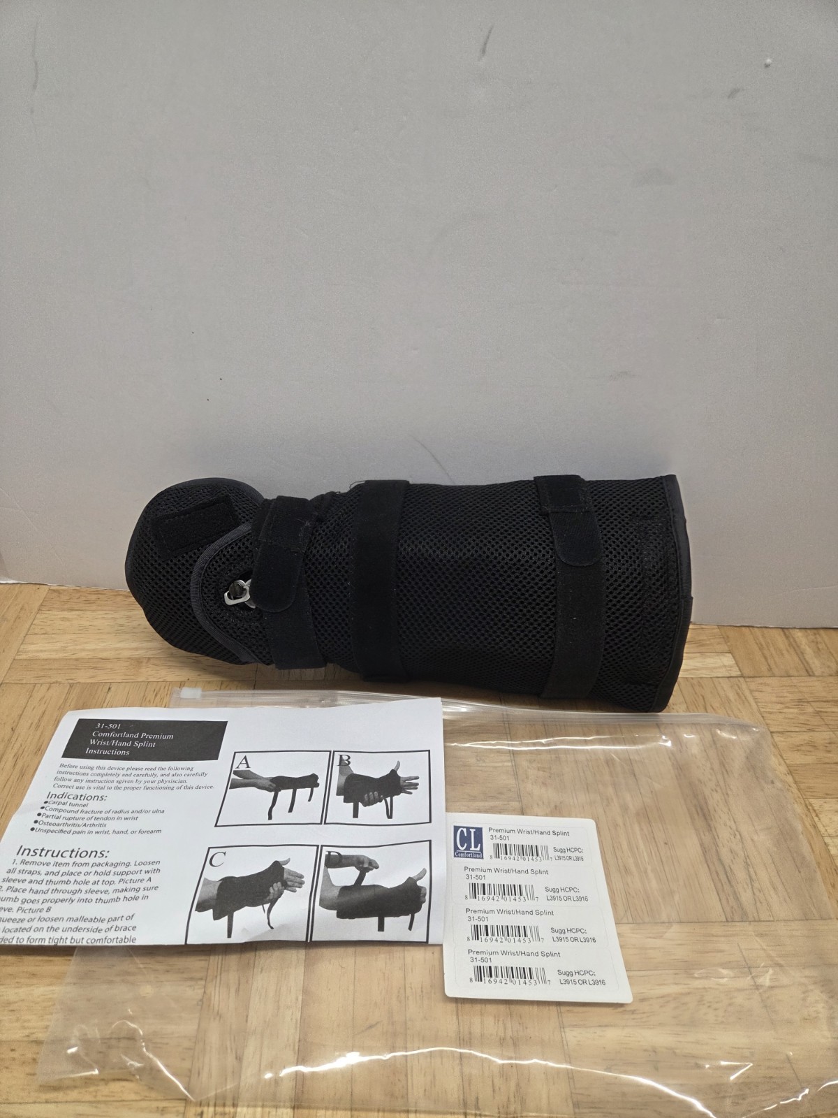 Comfortland Premium Wrist/Hand Splint 31-501 Right/Left Universal