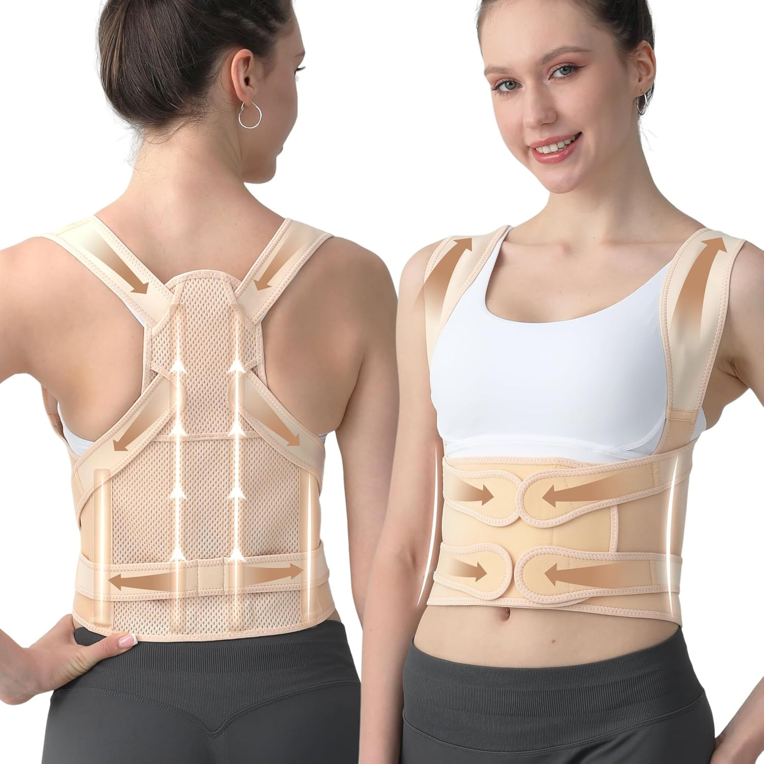 Posture Corrector for Women & Men, Adjustable Back Brace Shoulder Straightener w