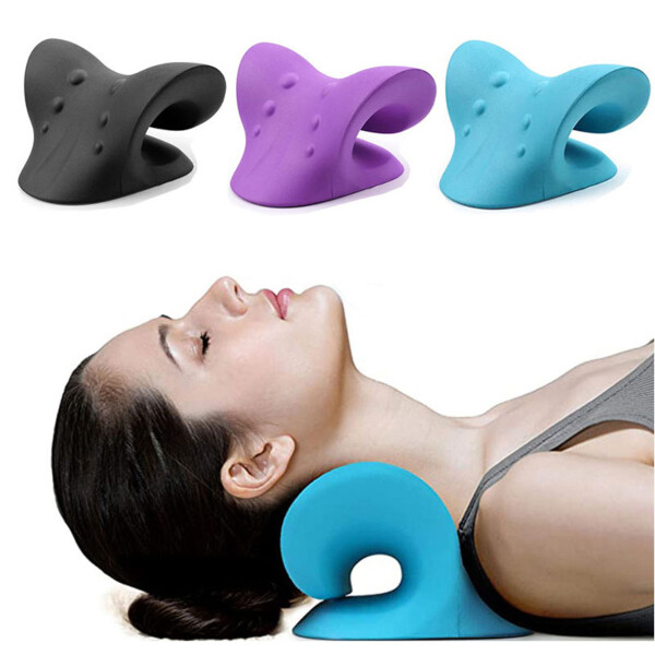 Neck and Shoulder Relaxer, Cervical Traction Device for TMJ Pain Relief (Purple)