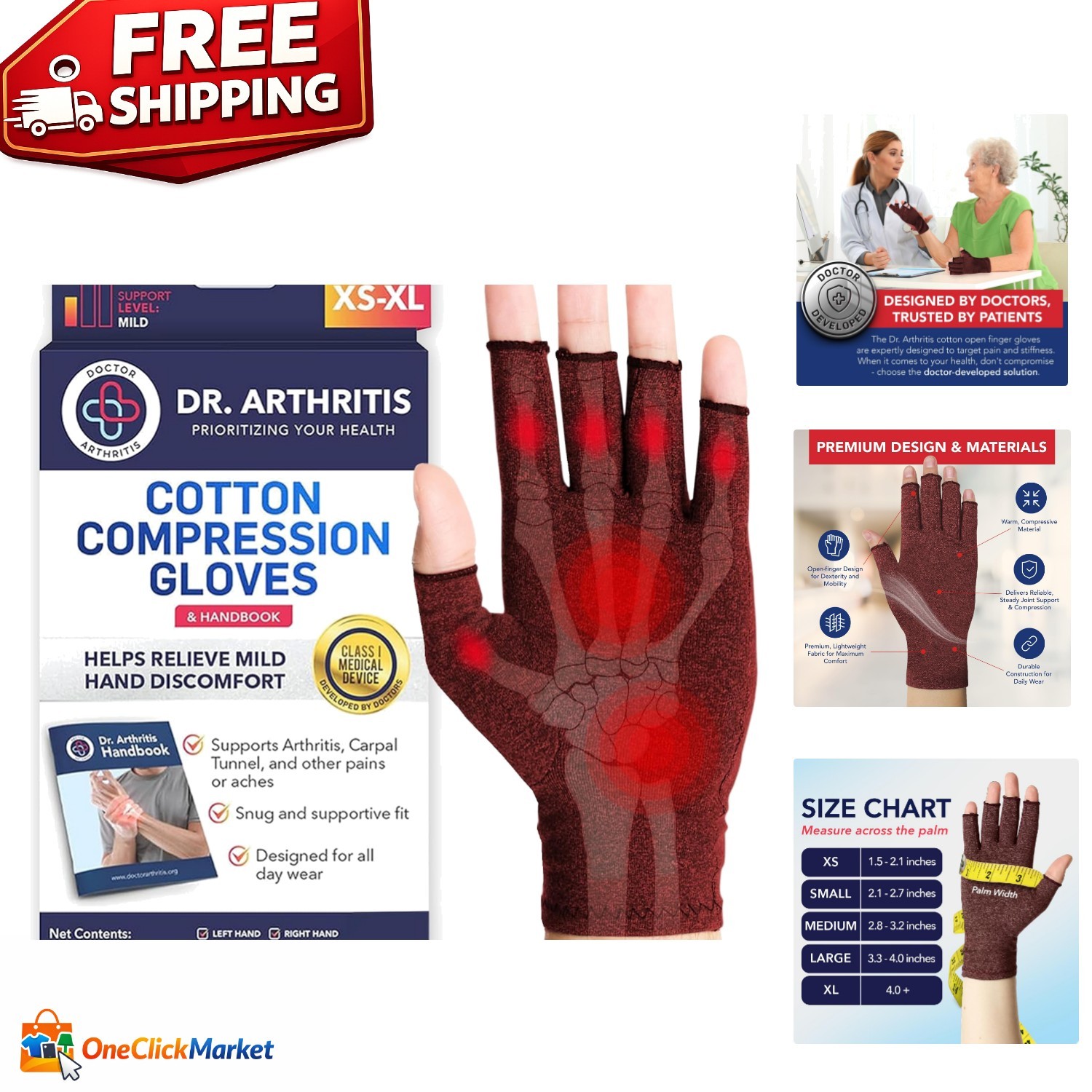Breathable Compression Gloves for Hands – Ideal for Arthritis & Carpal Tunnel