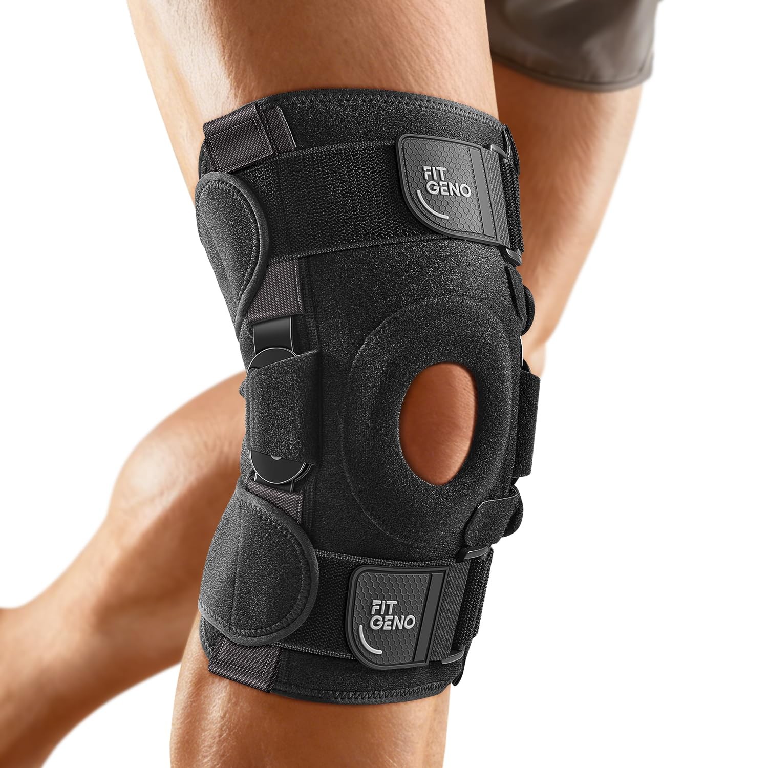 Hinged Knee Brace for Meniscus Tear: Adjustable Knee Support for Knee Pain w/…