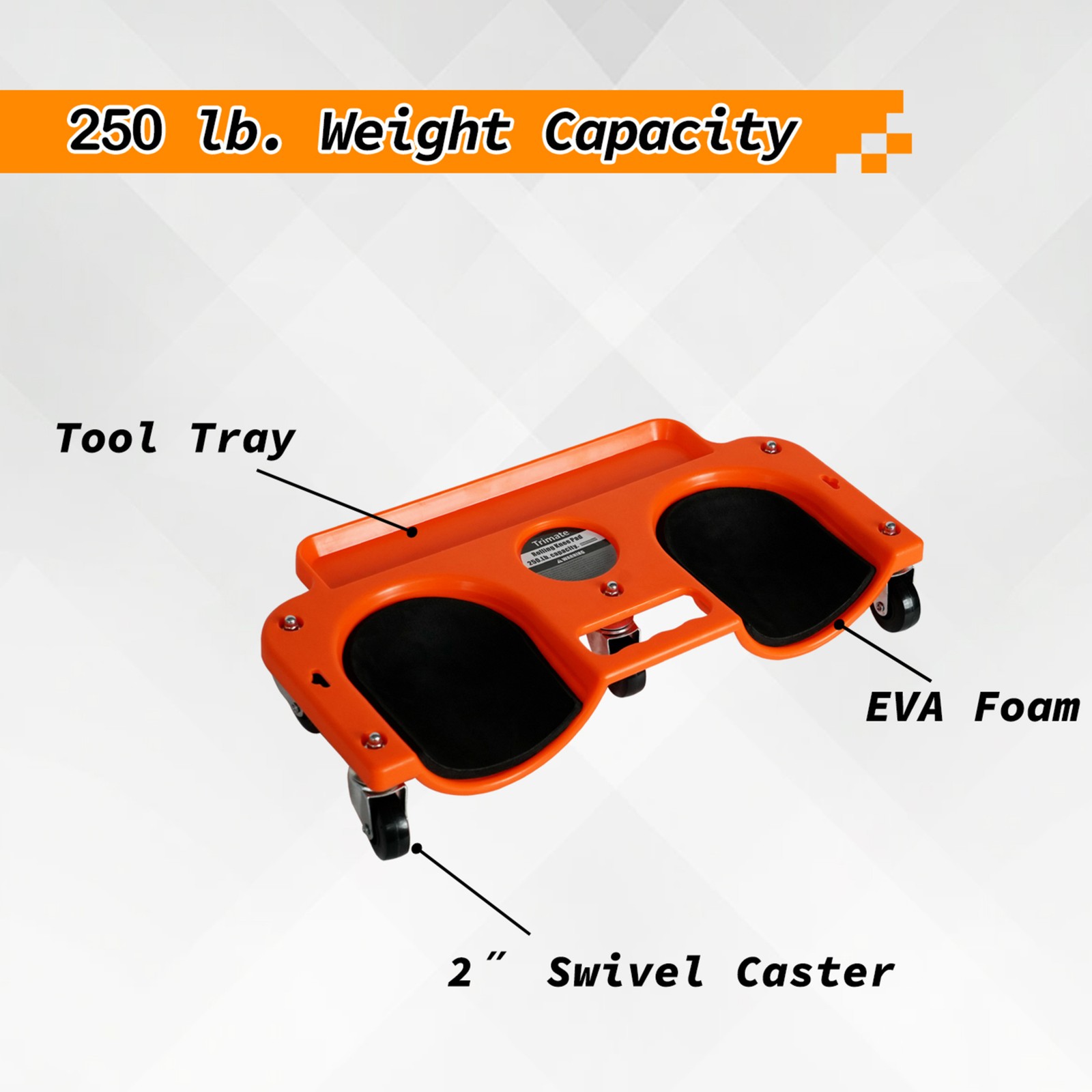 Trimate: Rolling Knee Creeper – Floor Kneeling Pads, 360 Swivel Castors