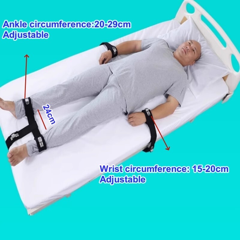 Buckle Lying 4-point Magnetic Restraint Strap set For Psychiatric Rehabilitation