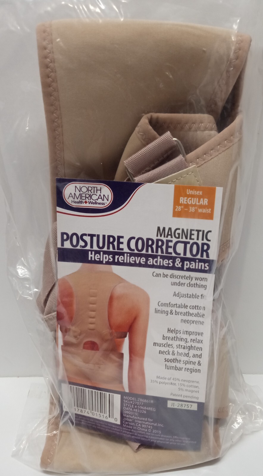 North American Magnetic Posture Corrector Unisex 28″-38″ Waist……………3B2