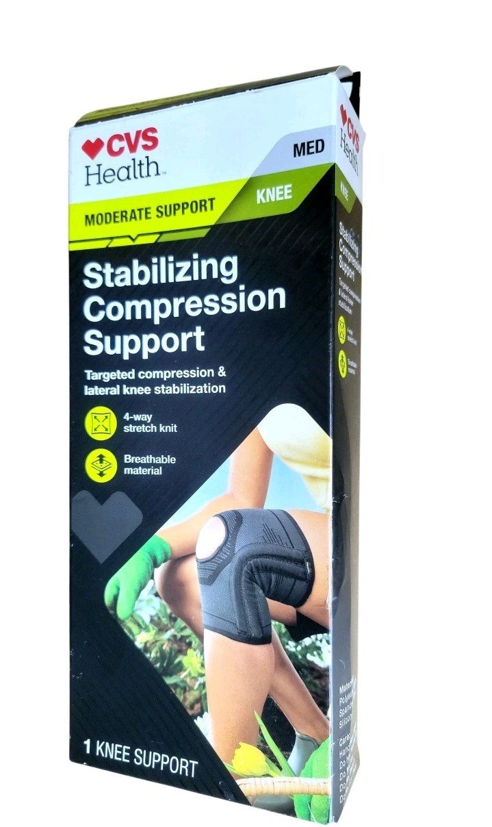 CVS Health Deluxe Stabilizing Compression Knee Moderate Support .,Medium