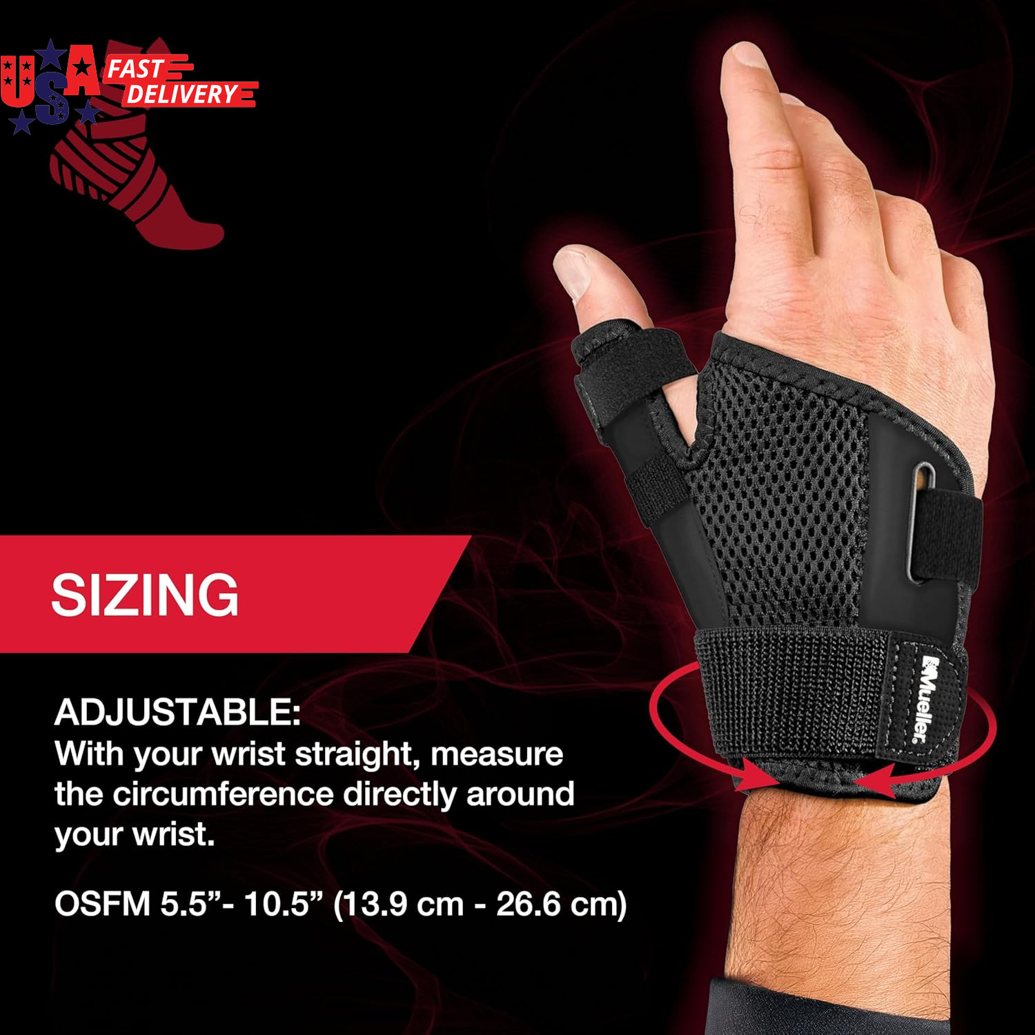 Sports Medicine Adjust-To-Fit Thumb Stabilizer, Spica Splint, Thumb Pain Relief