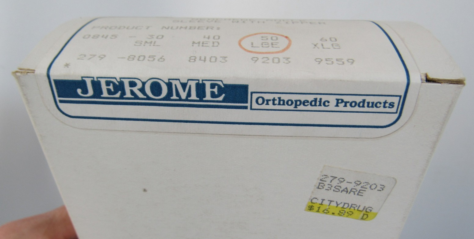 Jerome Orthopedic Products, Neoprene Zip Up Ankle Sleeve, Beige, Size Large