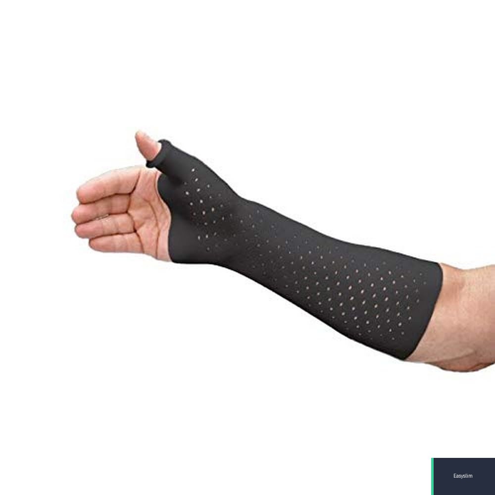 Wrist Thumb Spica Splint Brace, Medium, Short, Charcoal, Zippered, Latex Free