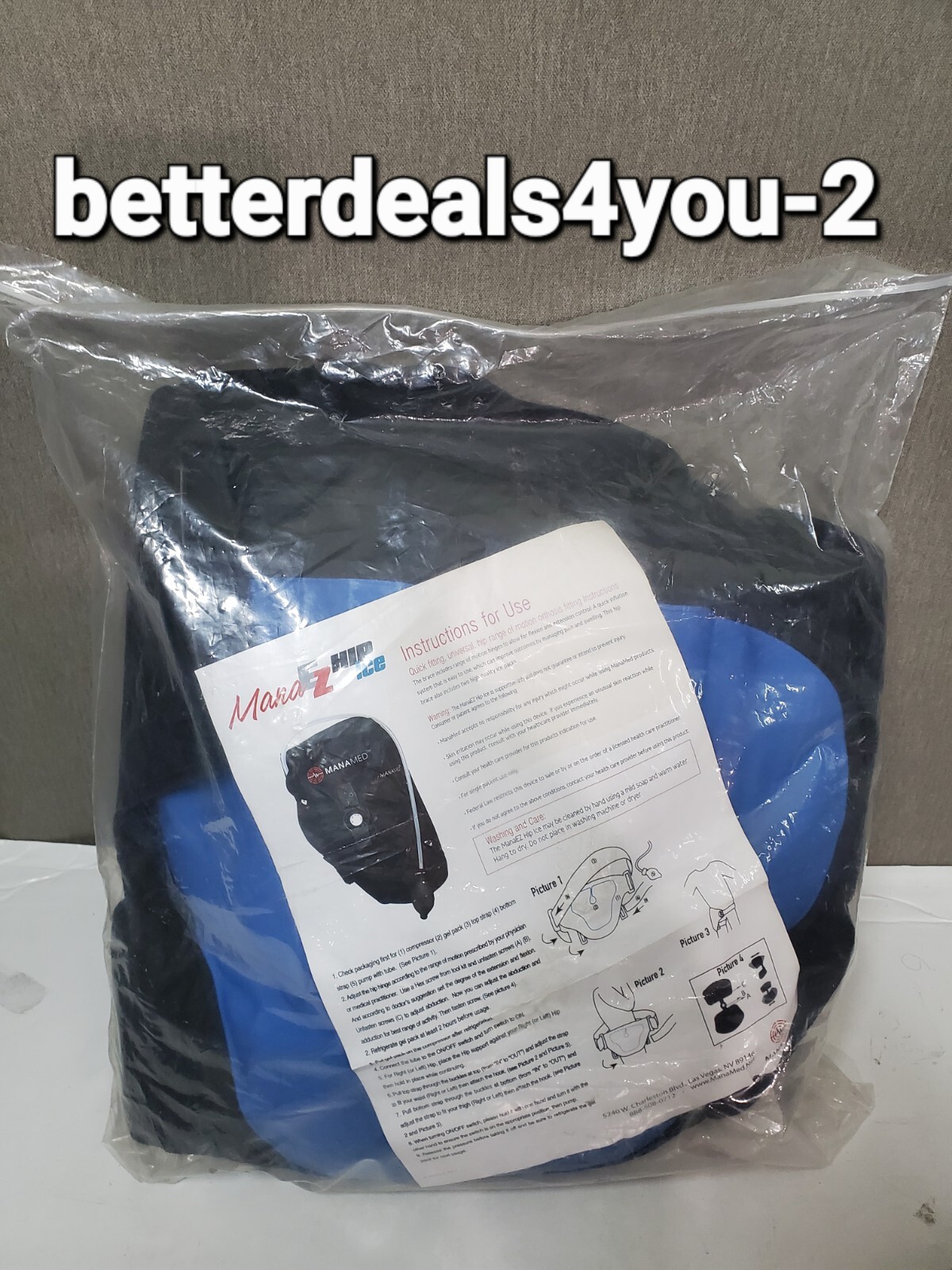 Mana Med Ex Hip Ice Universal Range Of Motion Orthosis Compression Quick Fitting