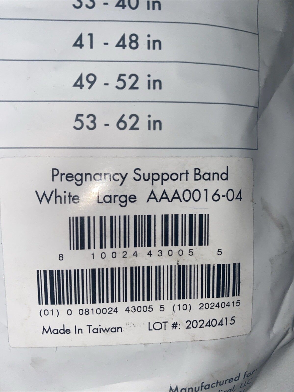 Motif Medical Pregnancy Support Band – Large 49 – 52 inches. M