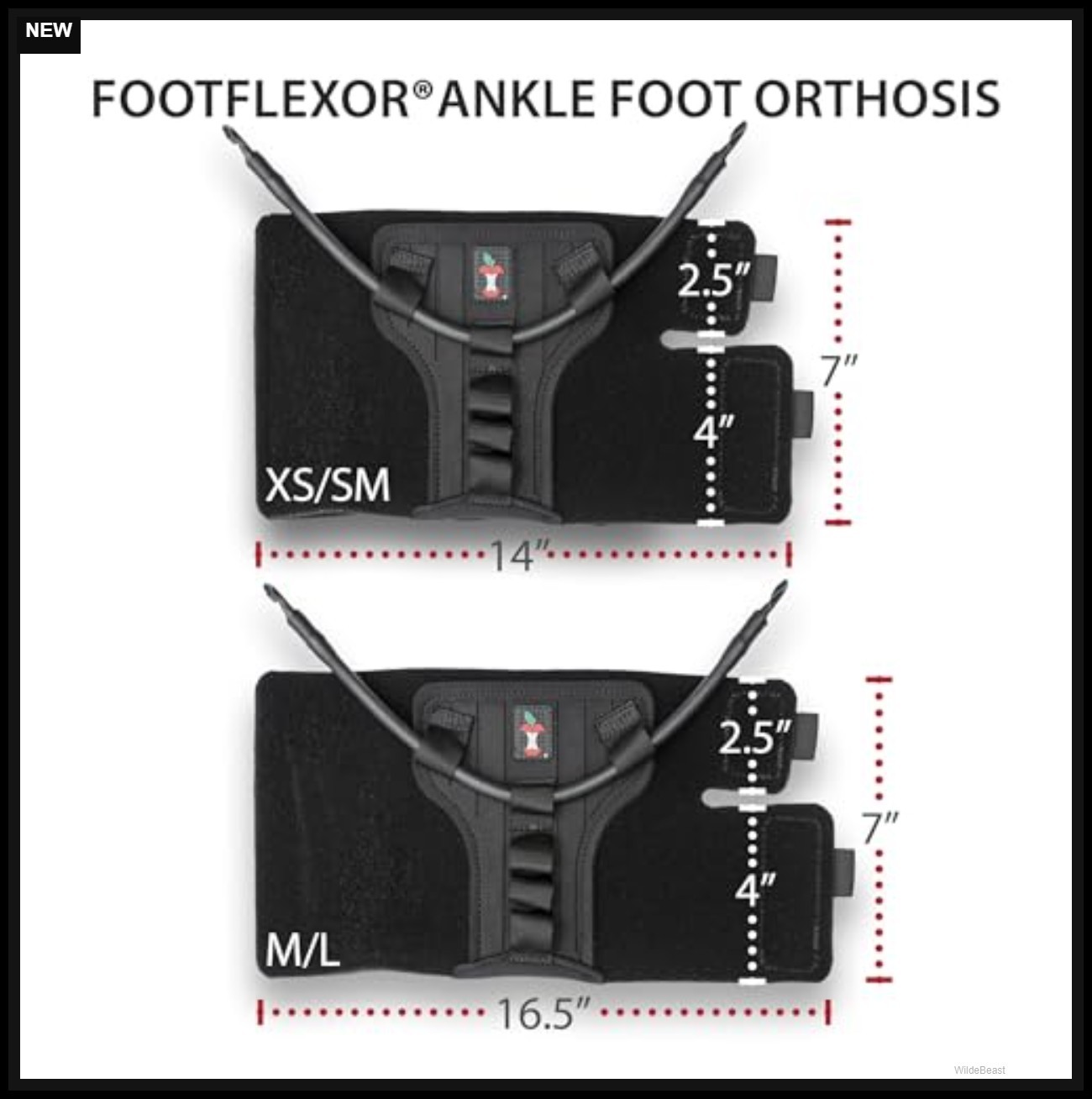 Foot Drop Brace Adjustable Dorsiflexion Support Medium Large Walking Ankle Foot