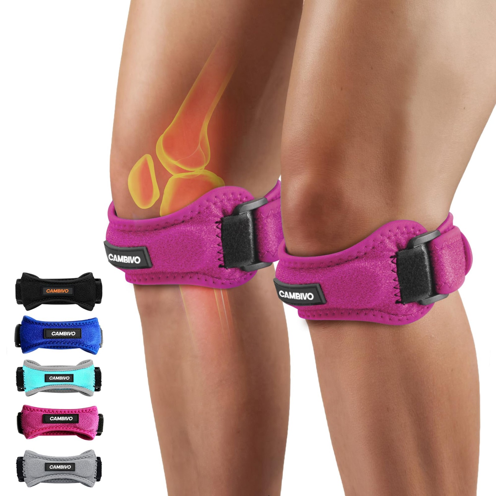 Patella Tendon Knee Straps 2 Pack for Knee Pain Relief, Knee Brace for Women …